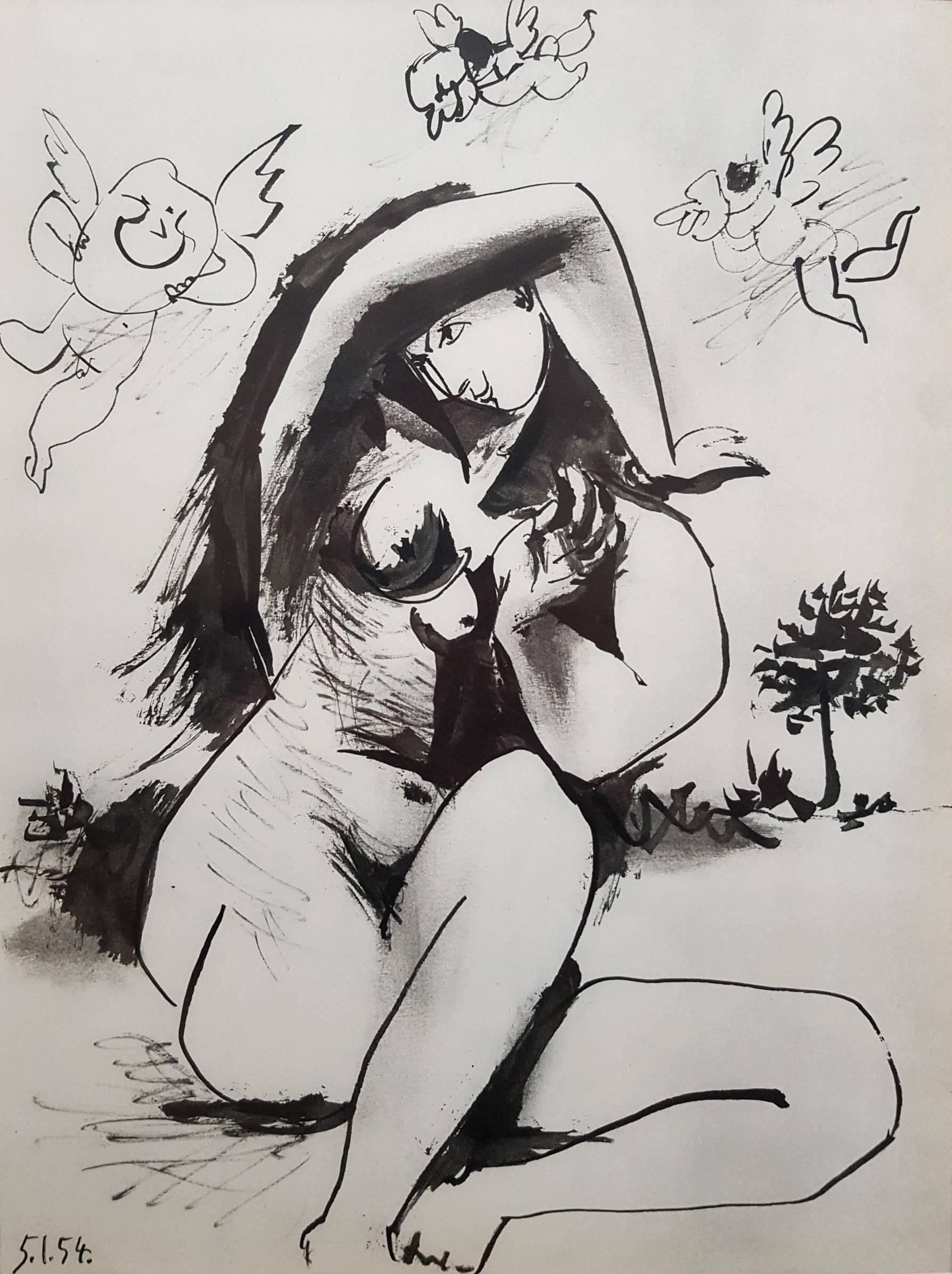 (after) Pablo Picasso Nude Print - La Comedie Humaine