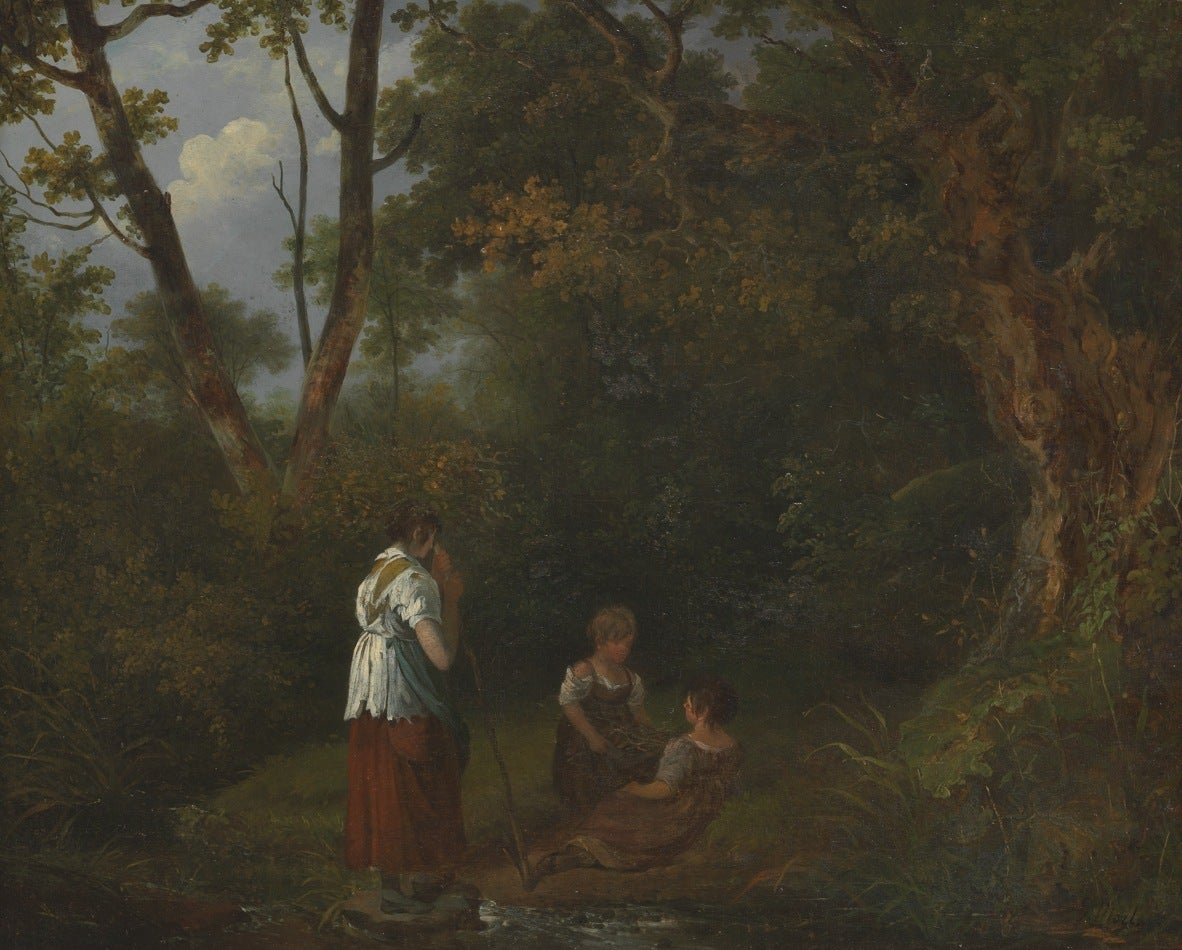 Gypsies Resting in a Forest - Painting by George Morland