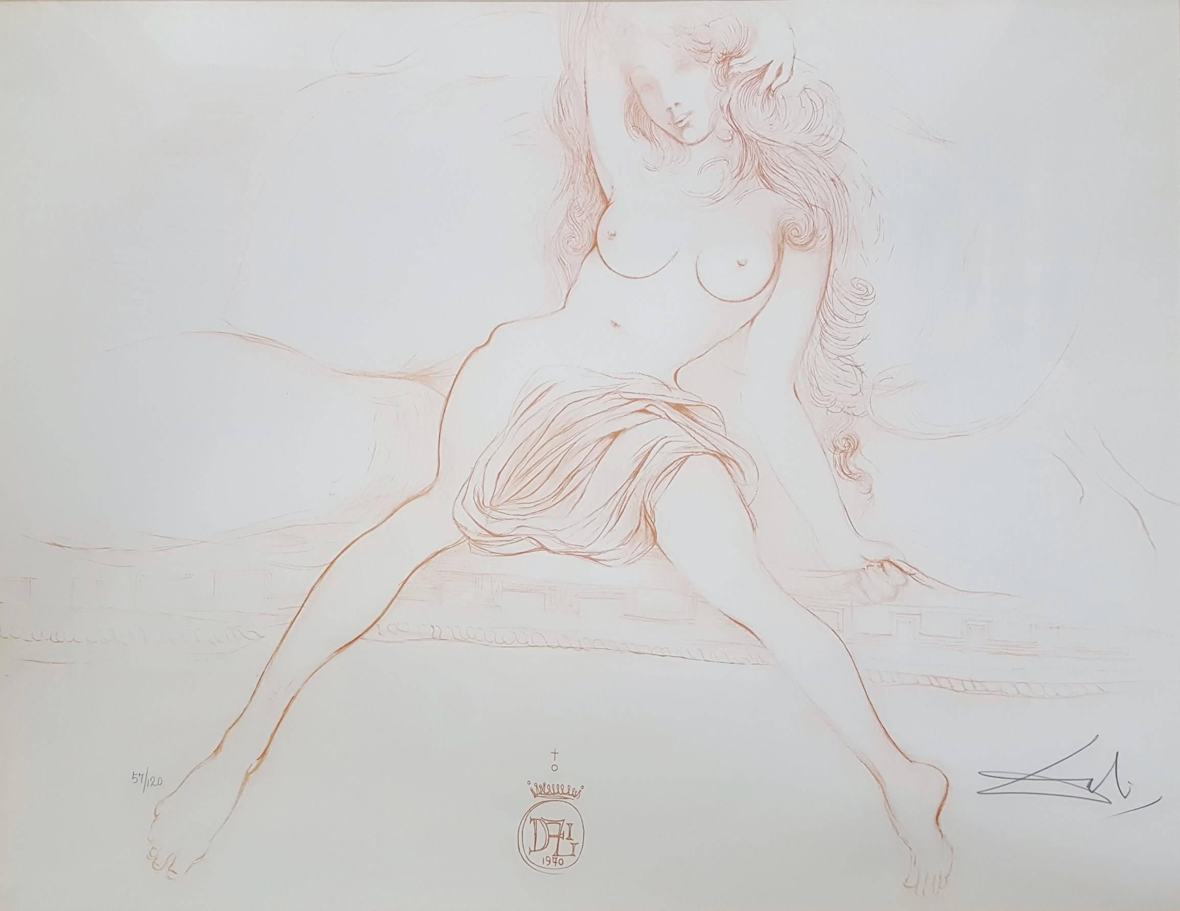Salvador Dalí Nude Print - Nu au Sopha (Young Woman Arising) (A.F.158.70G)