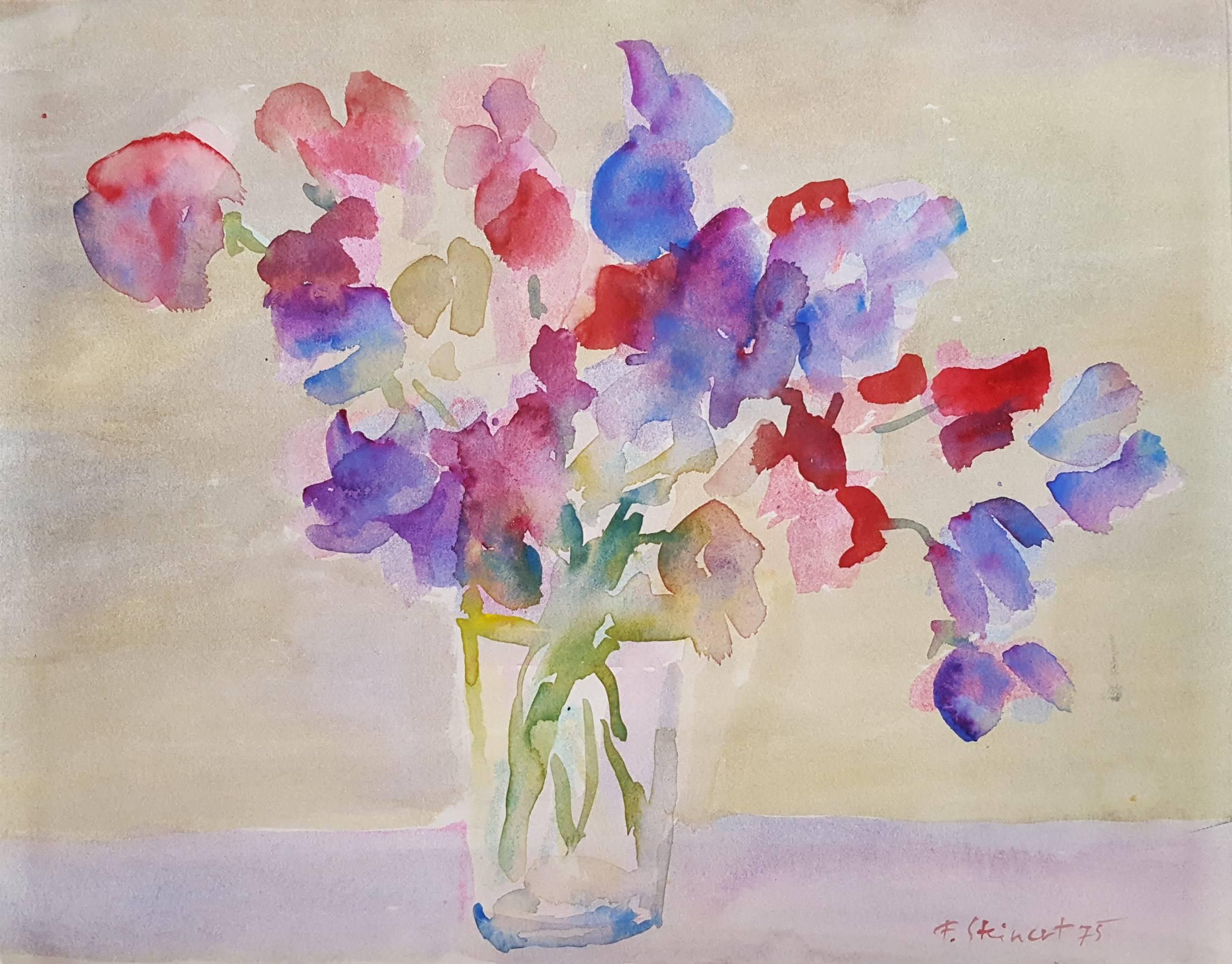 Fritz Steinert Still-Life - Spring Flowers in Glass Vase