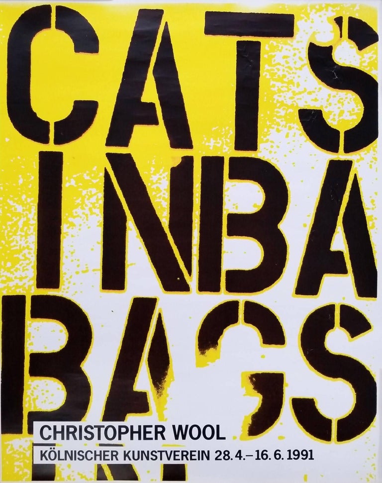 Christopher Wool Abstract Print - Kölnischer Kunstverein (Cats in Bags, Bags in River)