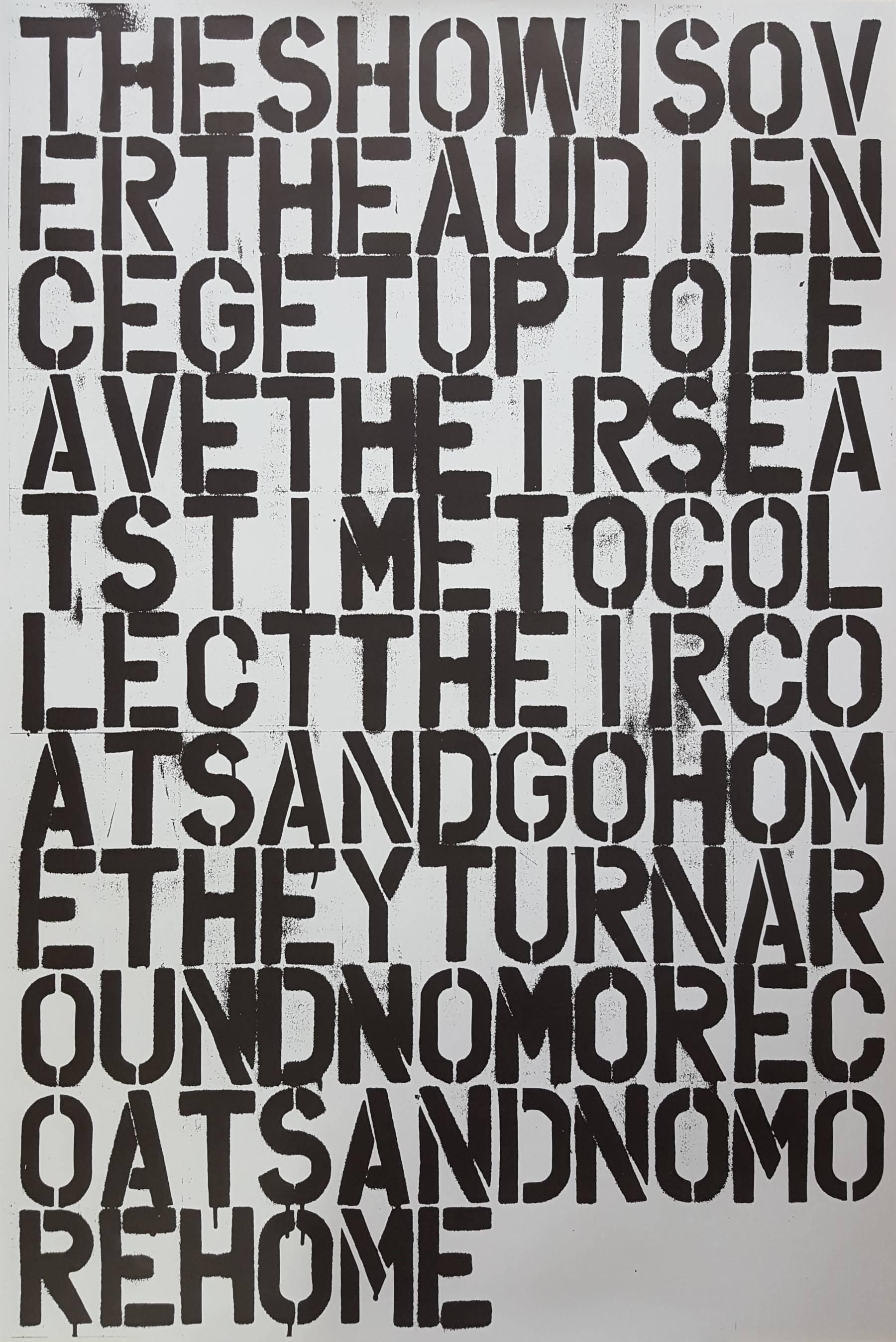 Christopher Wool Abstract Print - Untitled (The Show is Over)