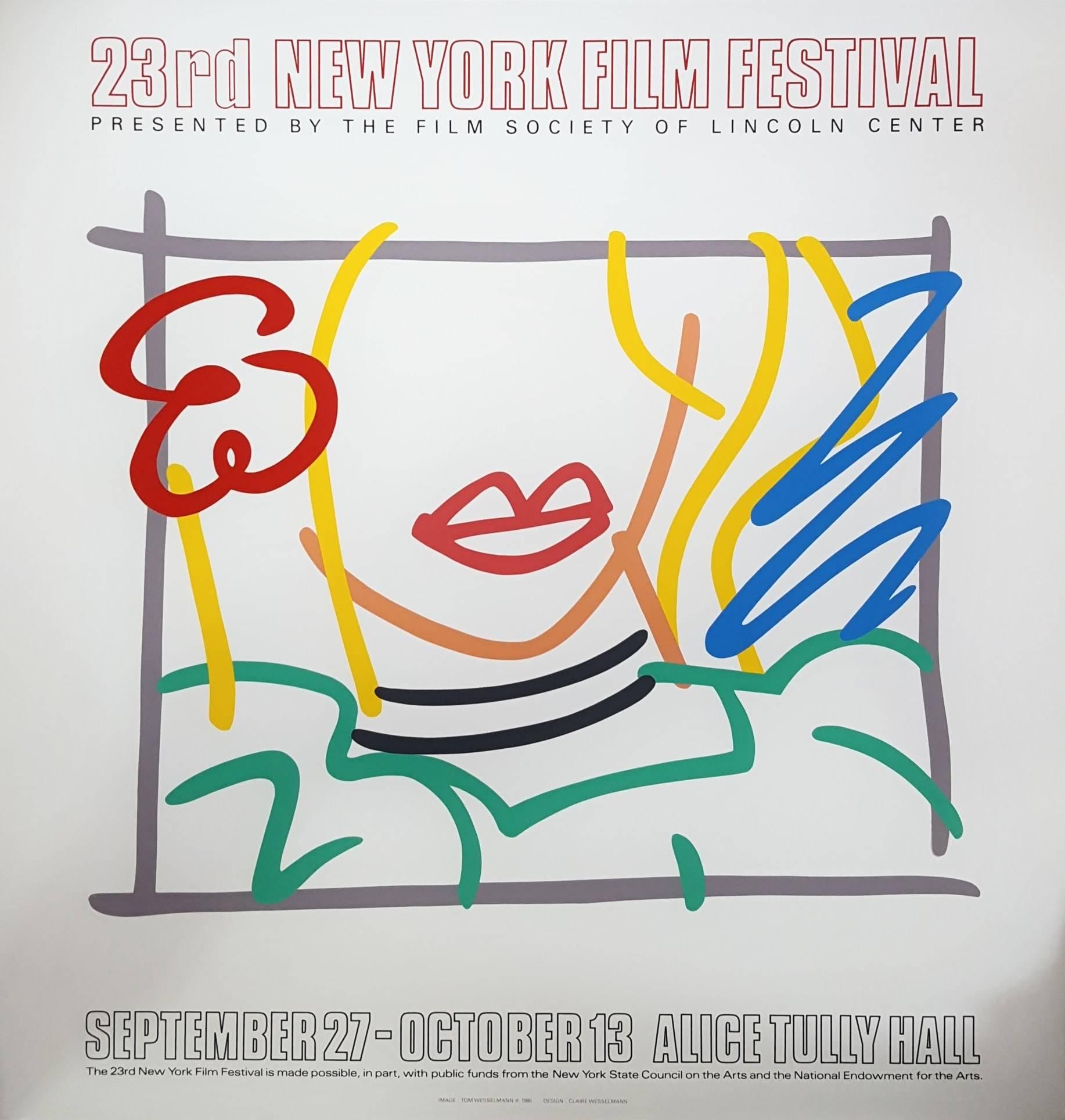 Tom Wesselmann Portrait Print - Monica (23rd New York Film Festival)