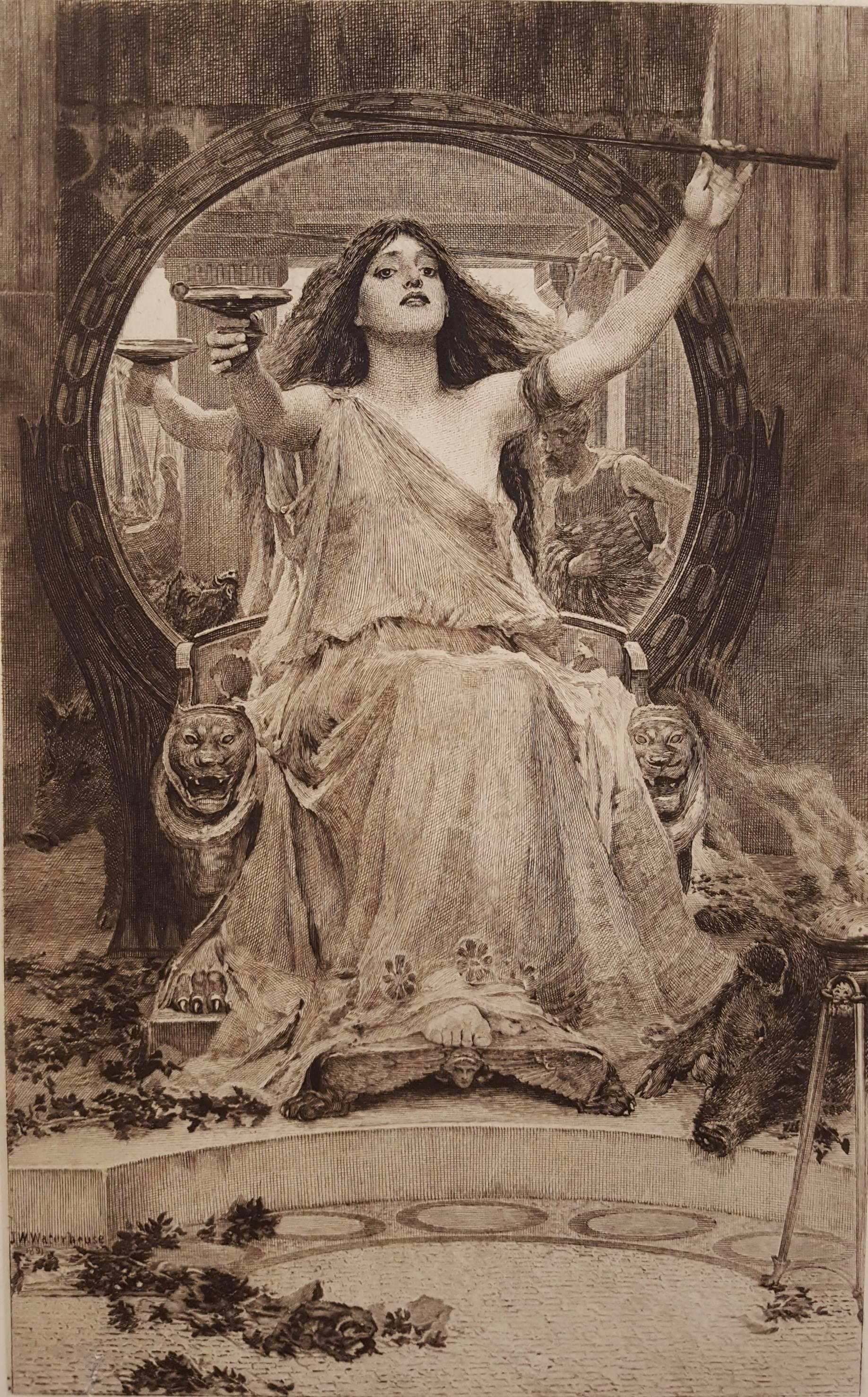 James Dobie Figurative Print - Circe (Offering the Cup to Ulysses)