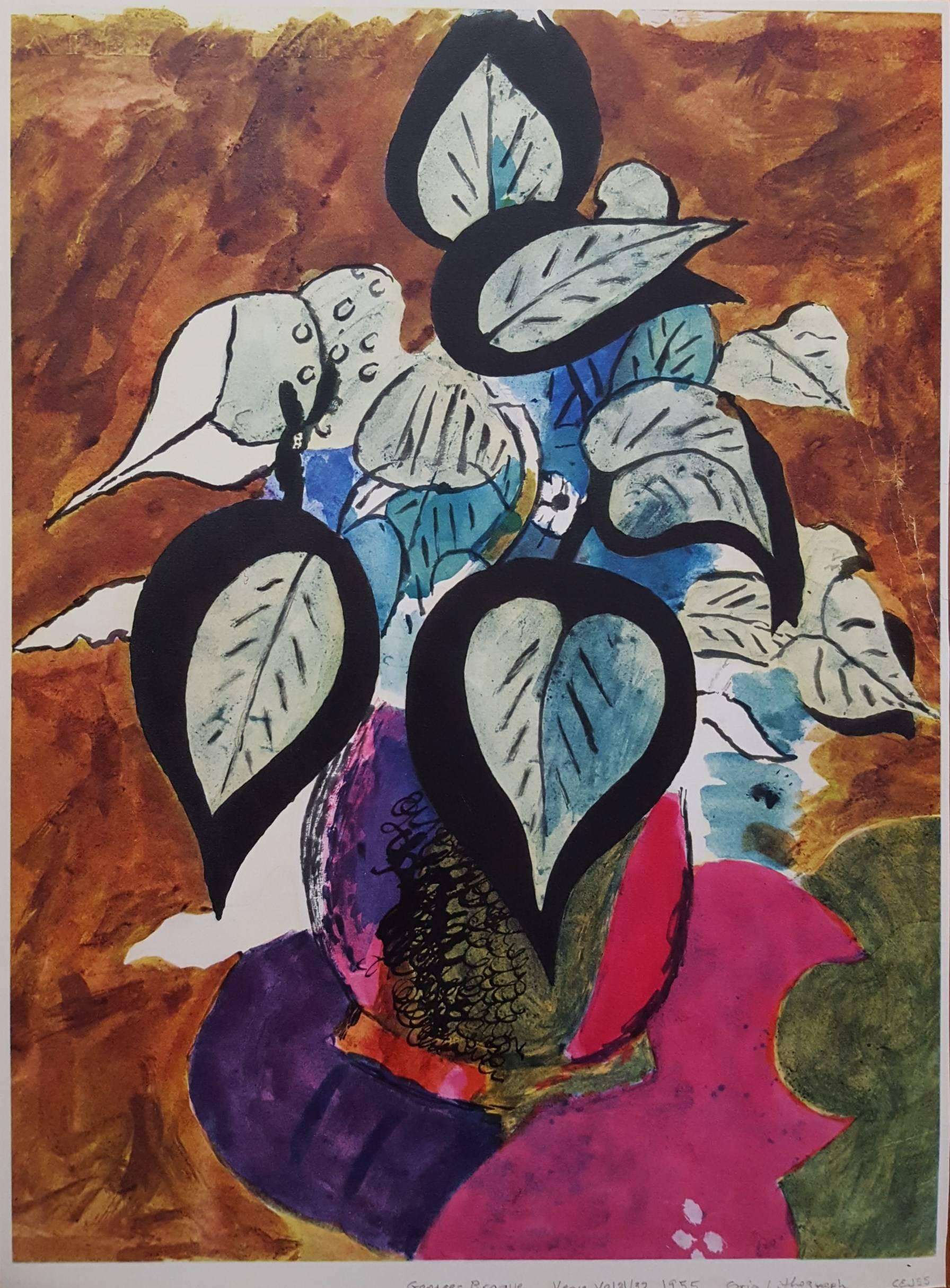 (after) Georges Braque Still-Life Print - Vase avec des Fleurs
