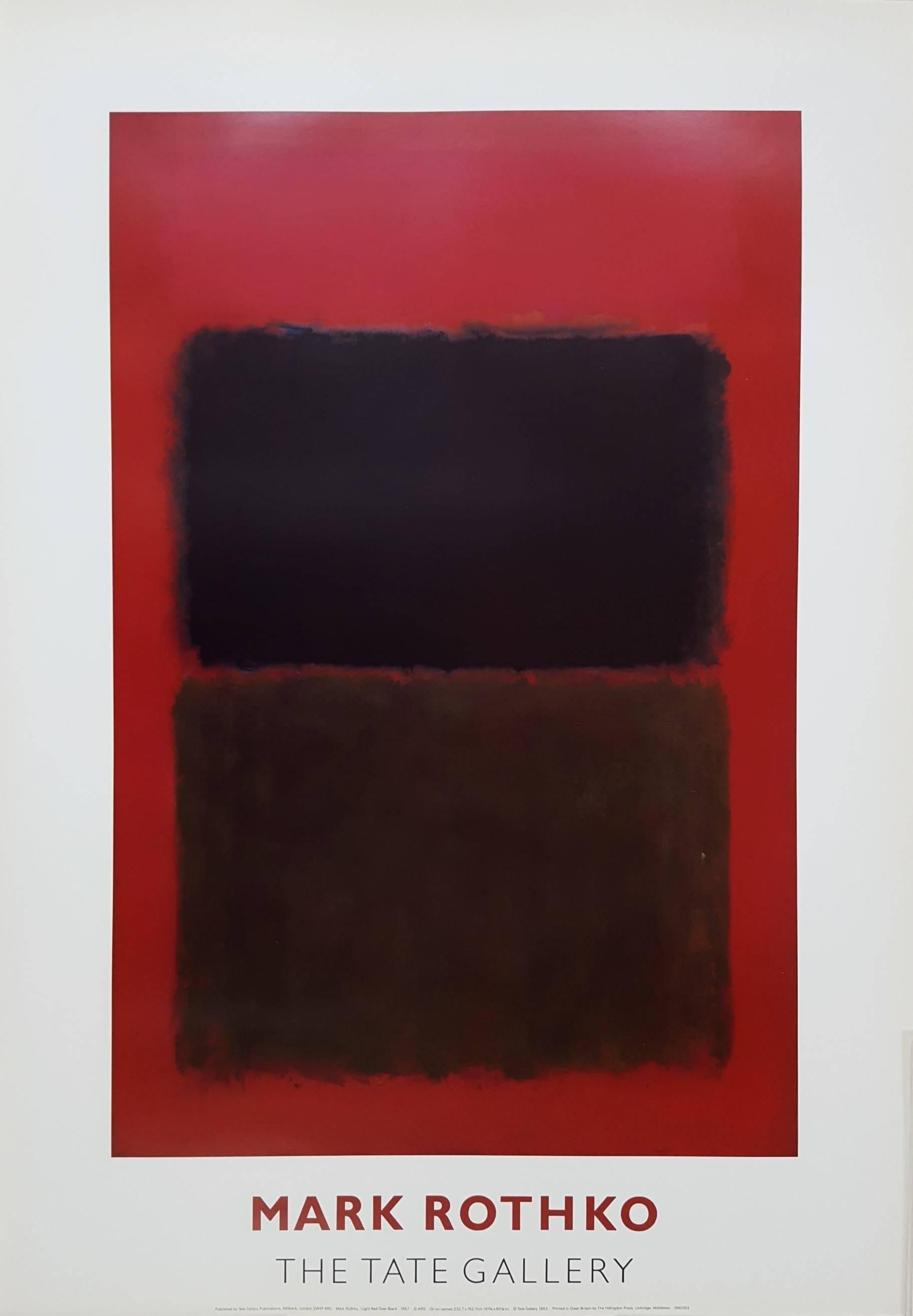 (after) Mark Rothko Abstract Print - Light Red Over Black