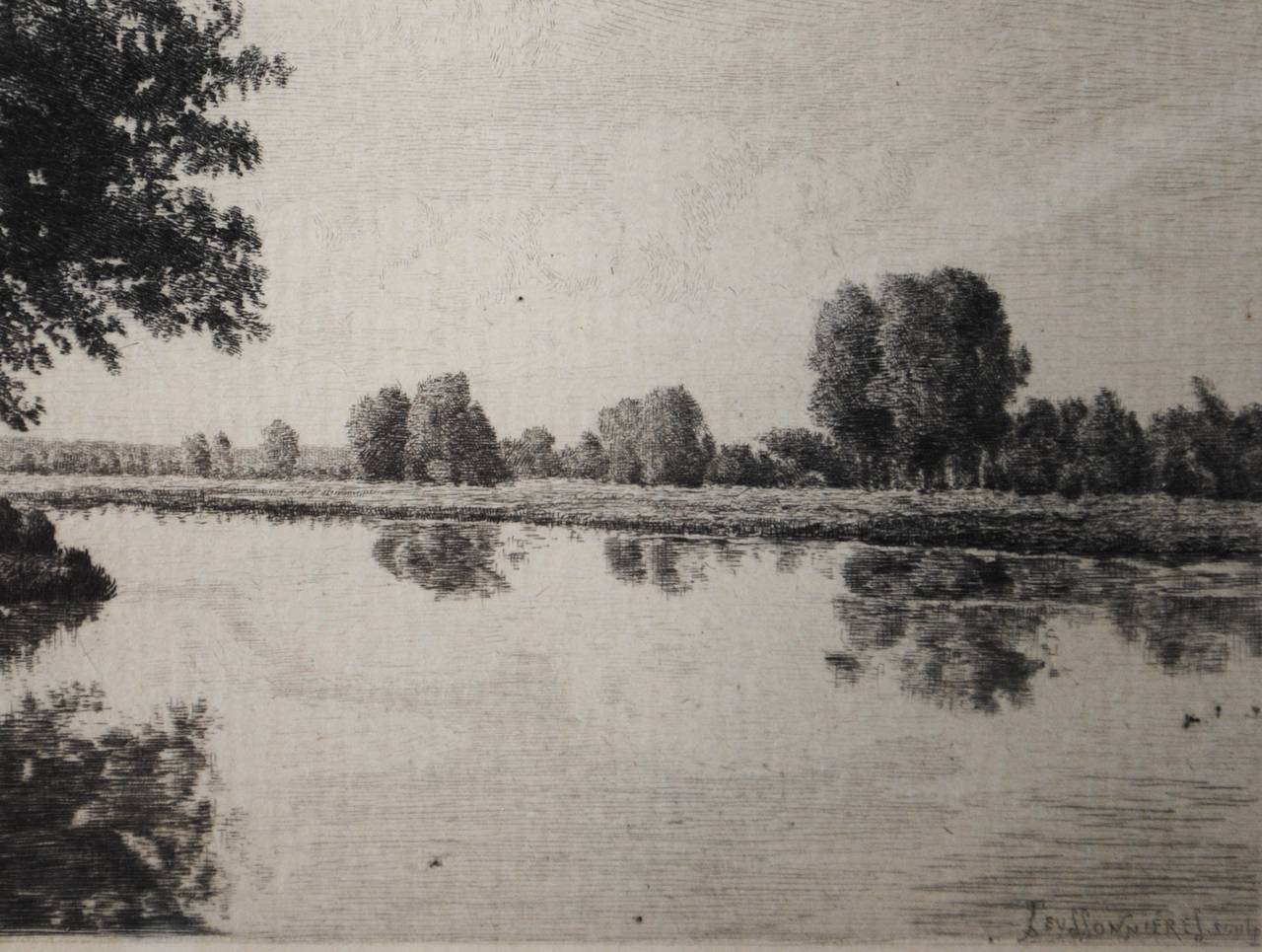 The Pond Side - Barbizon School Print by Théodore Rousseau