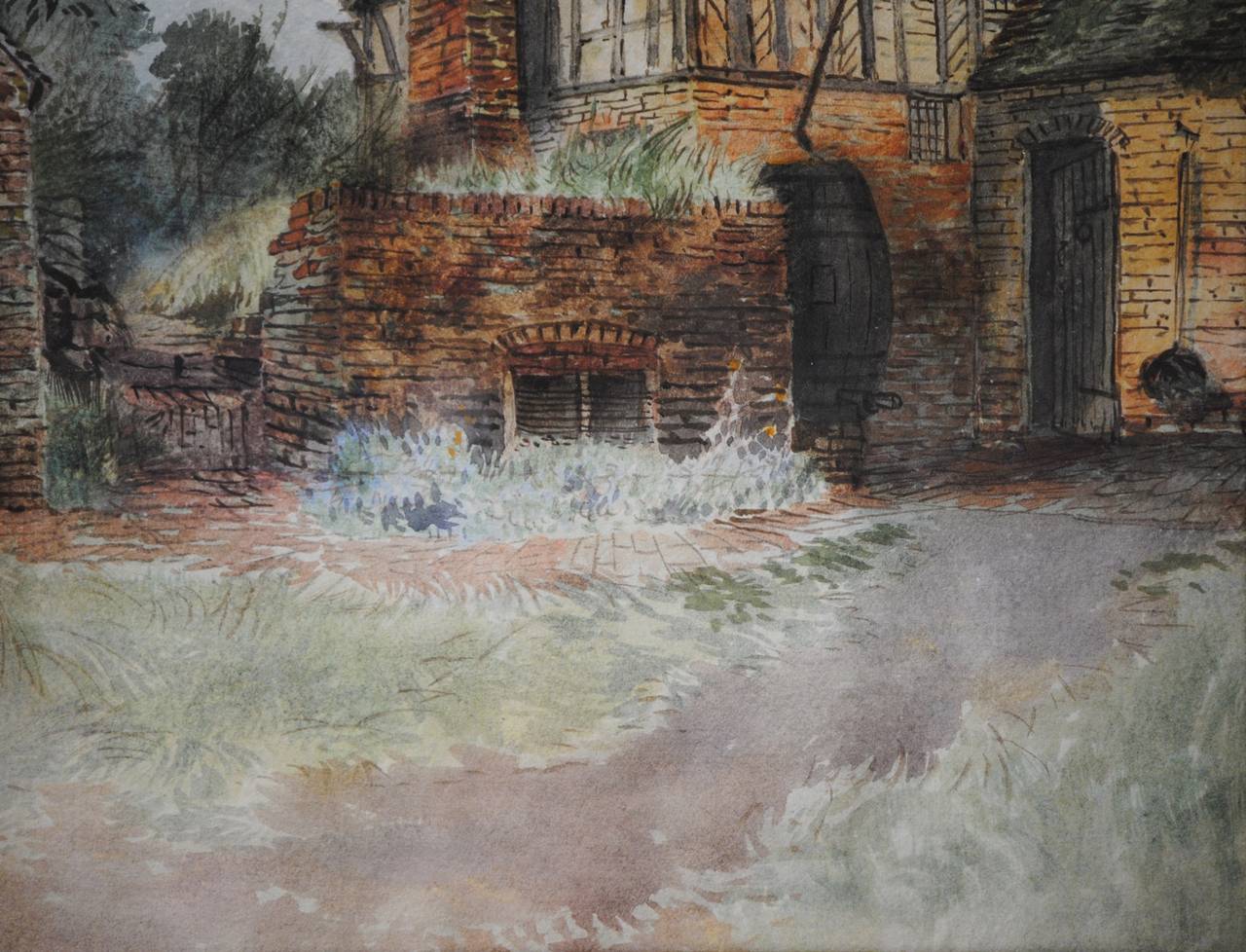 An original signed on verson Watercolor with Gouache on paper by English artist Charles Bennett titled 