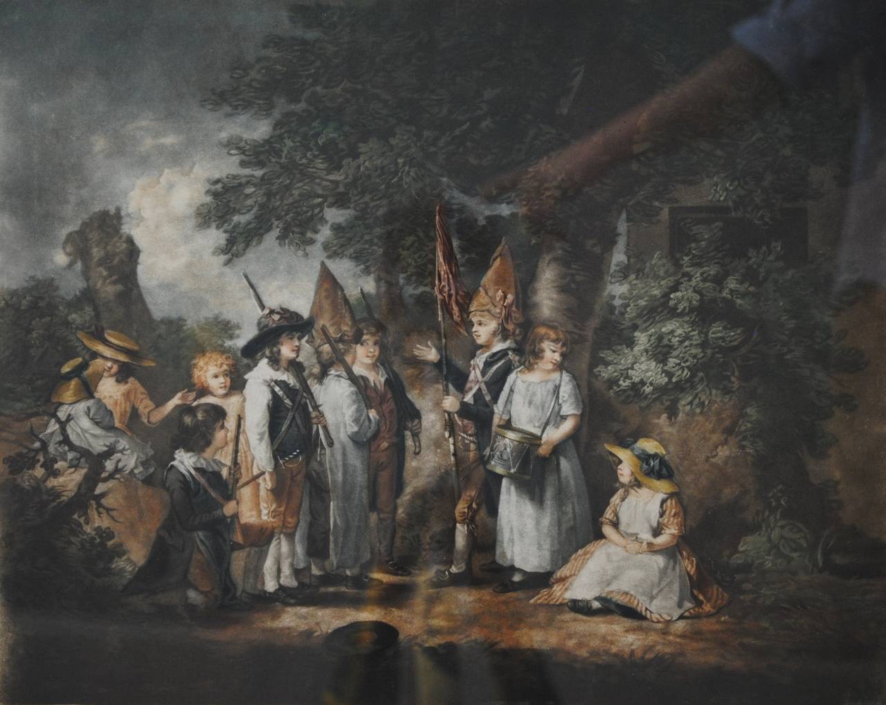 George Morland Figurative Print - Children Playing as Soldiers