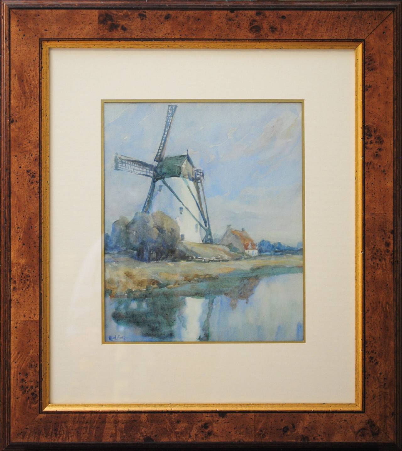 Old Mill at Damme, Bruges - Art by Ethel Hall