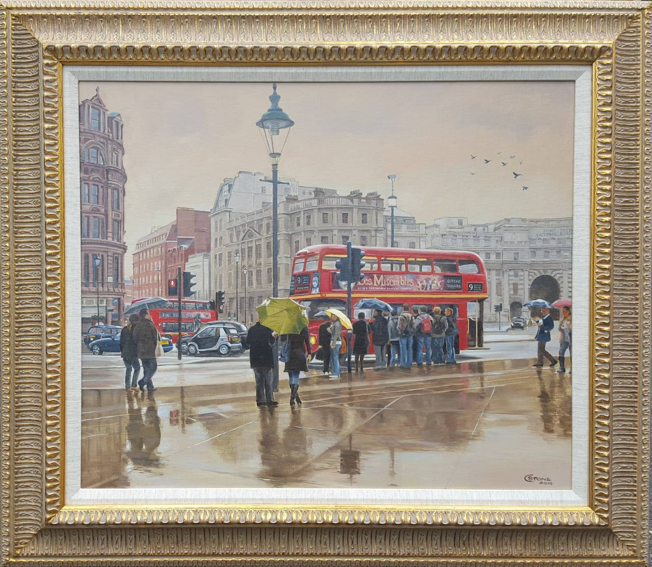 Trafalgar Square - Painting by Christopher Stone