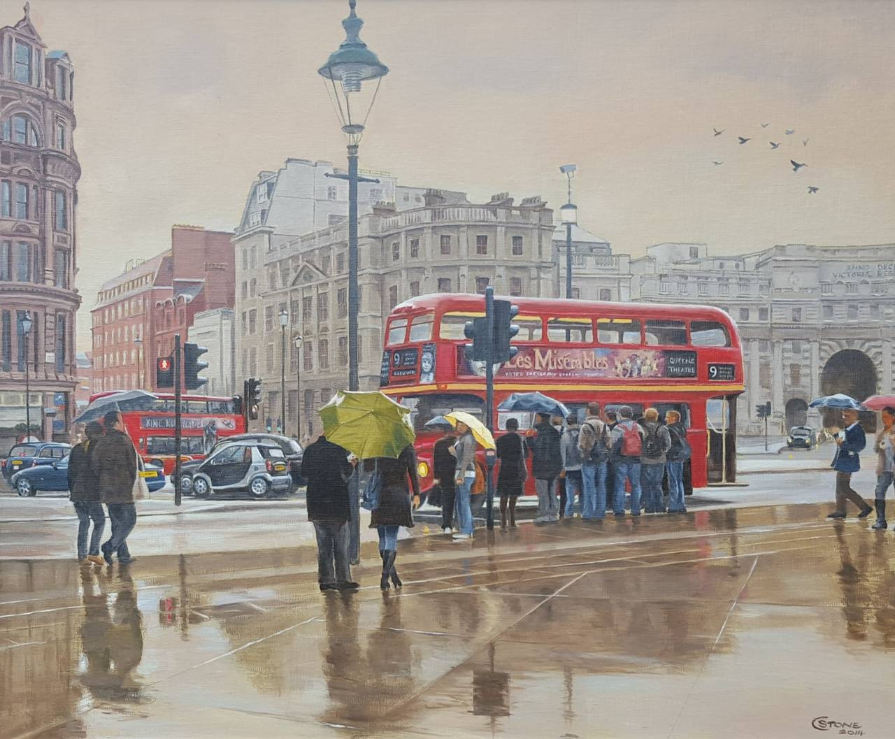 Christopher Stone Landscape Painting - Trafalgar Square