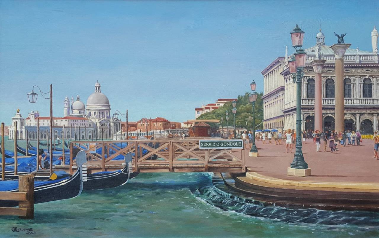Christopher Stone Landscape Painting - Entry To The Grand Canal, Italy