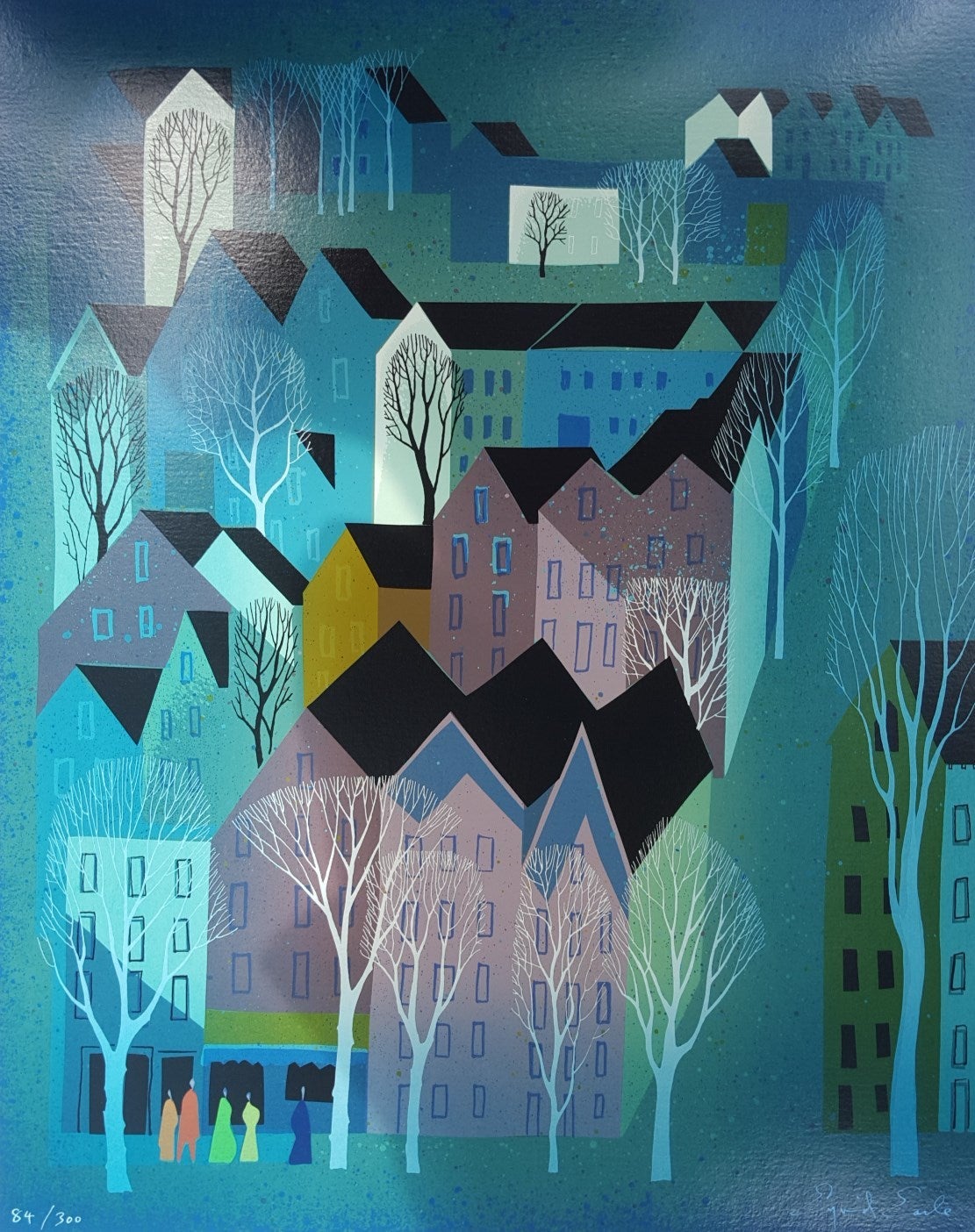 Eyvind Earle Landscape Print - Village