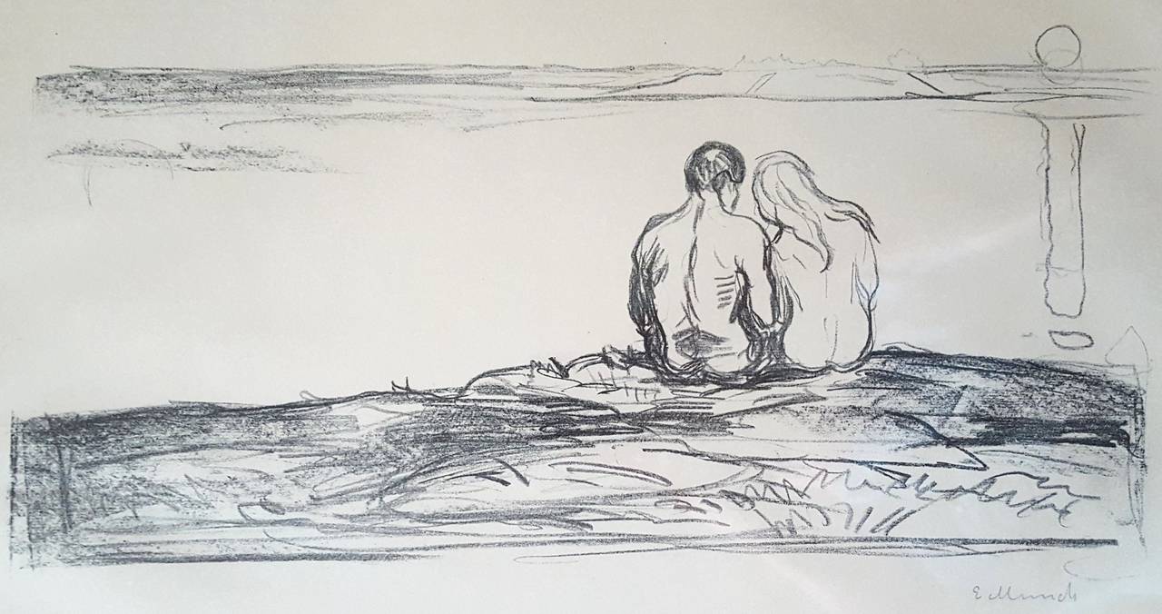 Edvard Munch Landscape Print - Moonrise (Mäneoppgang)