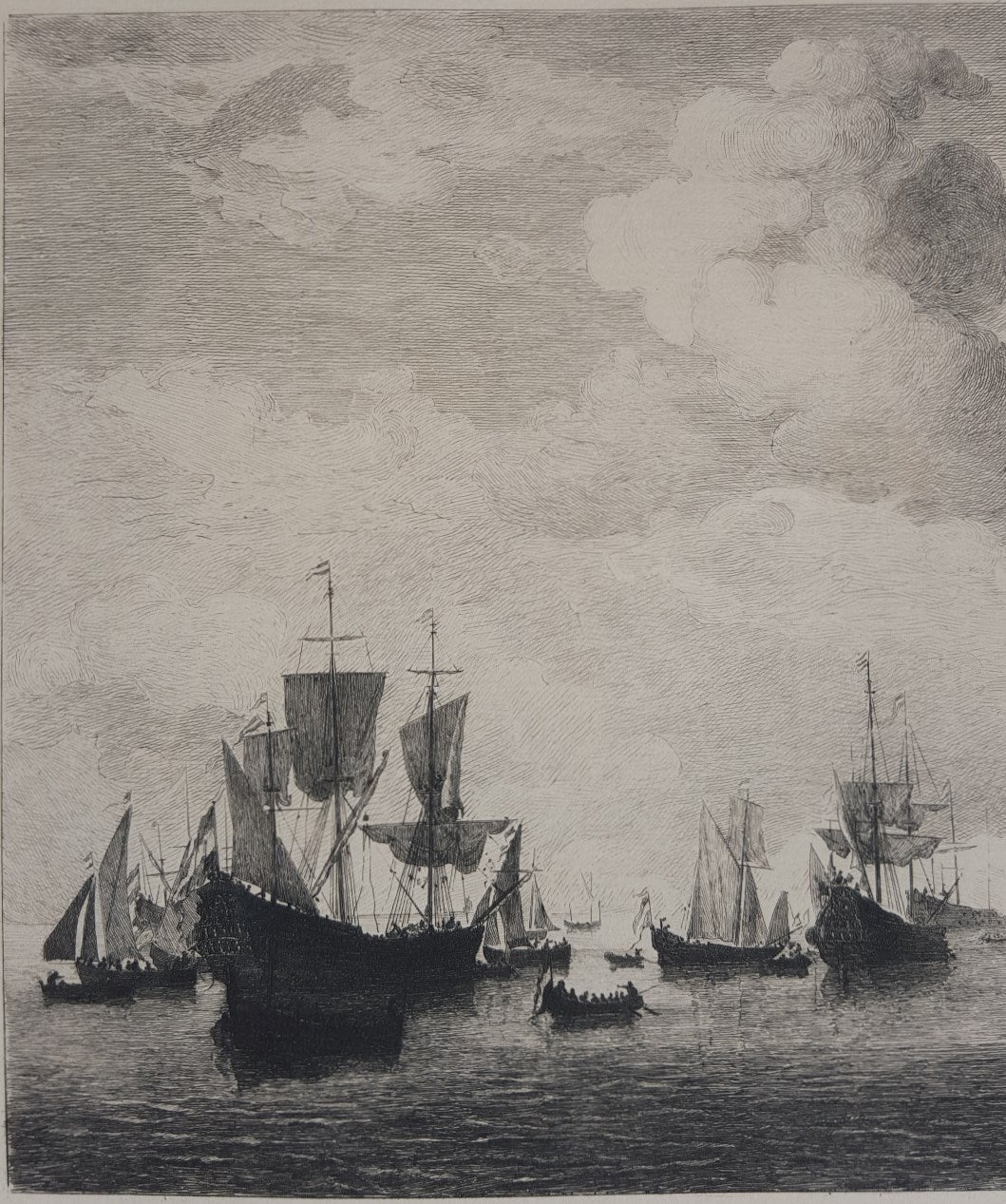 Marine - Old Masters Print by Wilhelm van de Velde the Younger