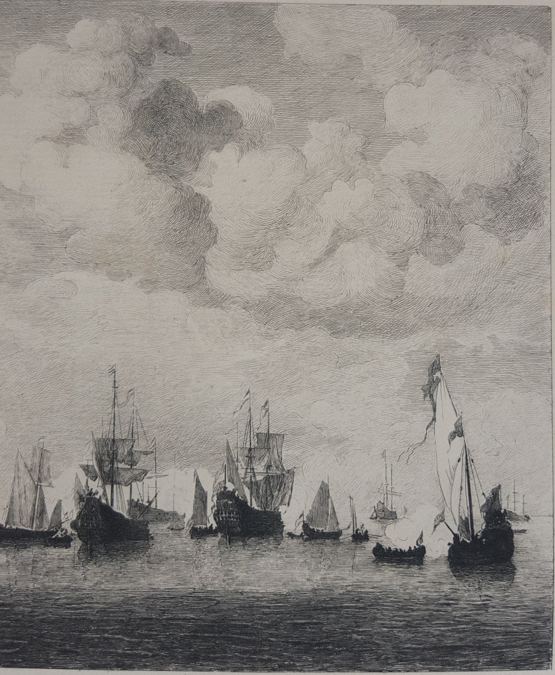 Marine - Gray Landscape Print by Wilhelm van de Velde the Younger