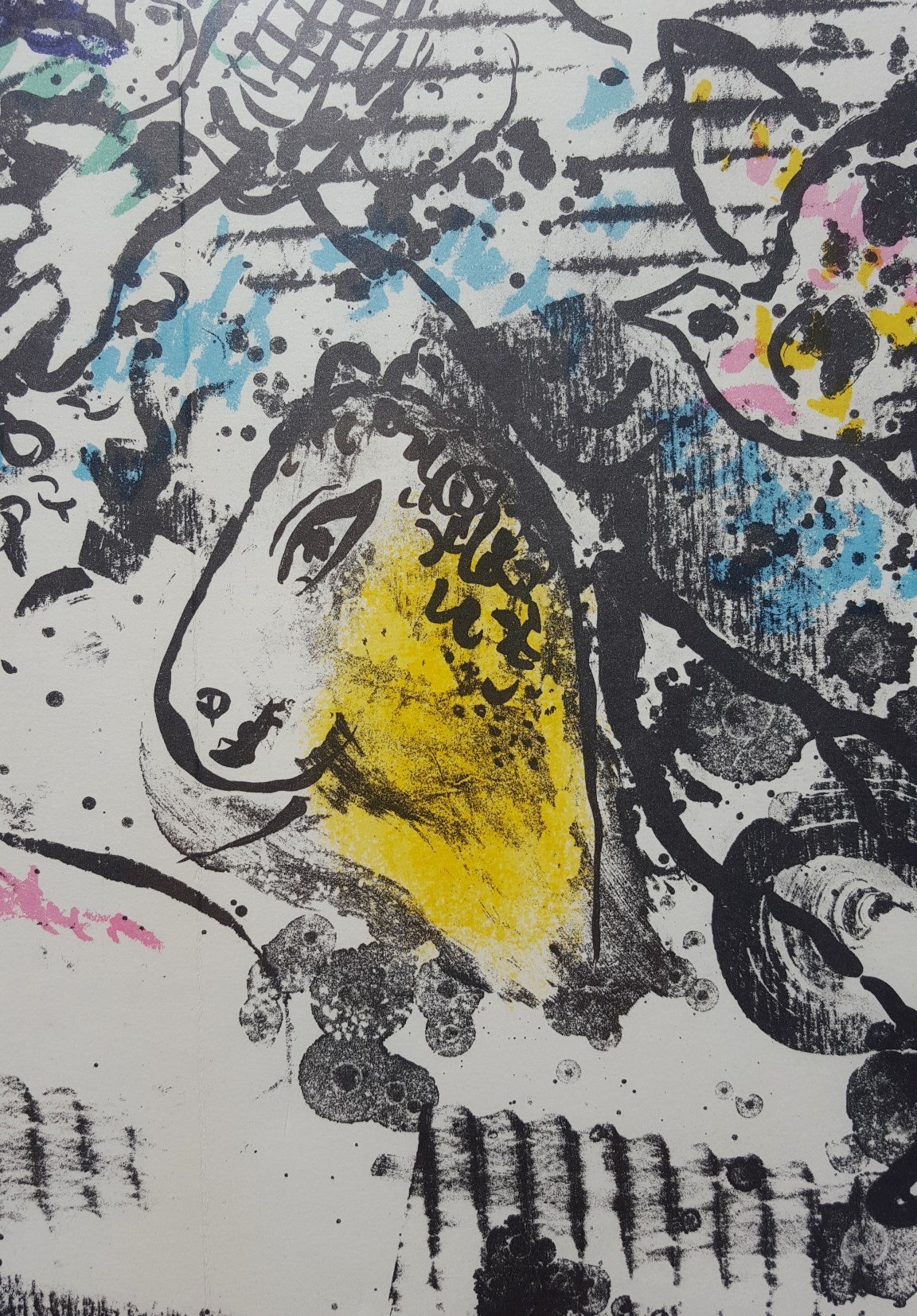 An original unsigned lithograph by Belorussian-born French artist Marc Chagall (1887-1985) titled 