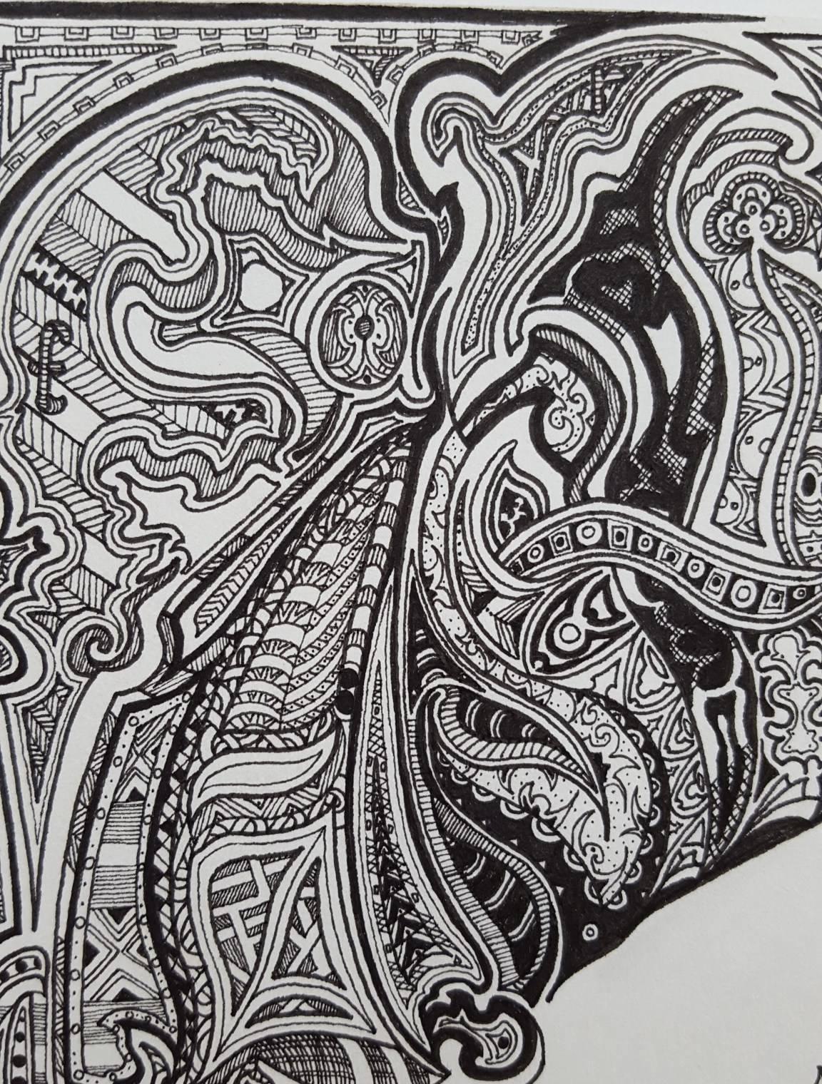 Unfinished Symphony - Gray Abstract Drawing by Jack Graves III