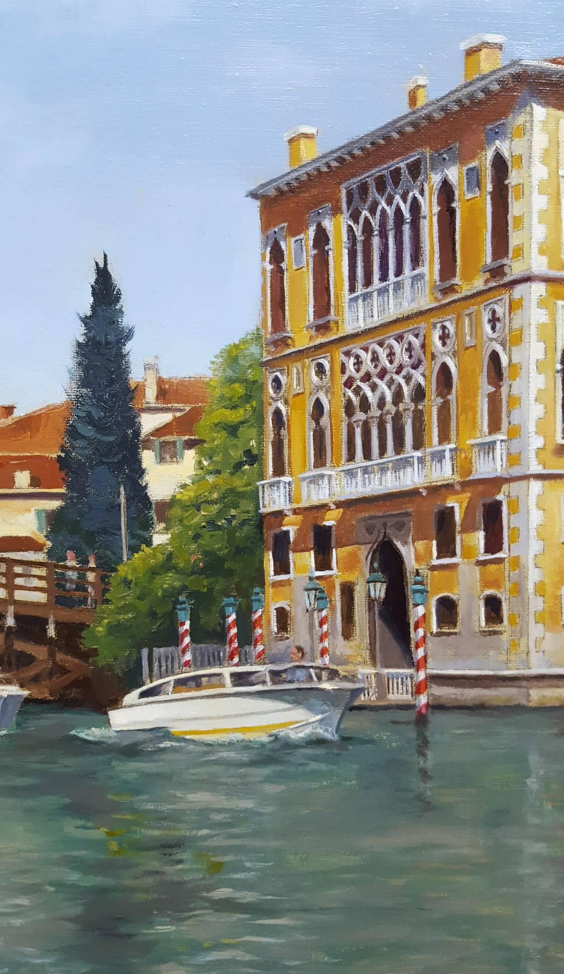 Ponte dell'Accademia - Venice - Gray Landscape Painting by Christopher Stone