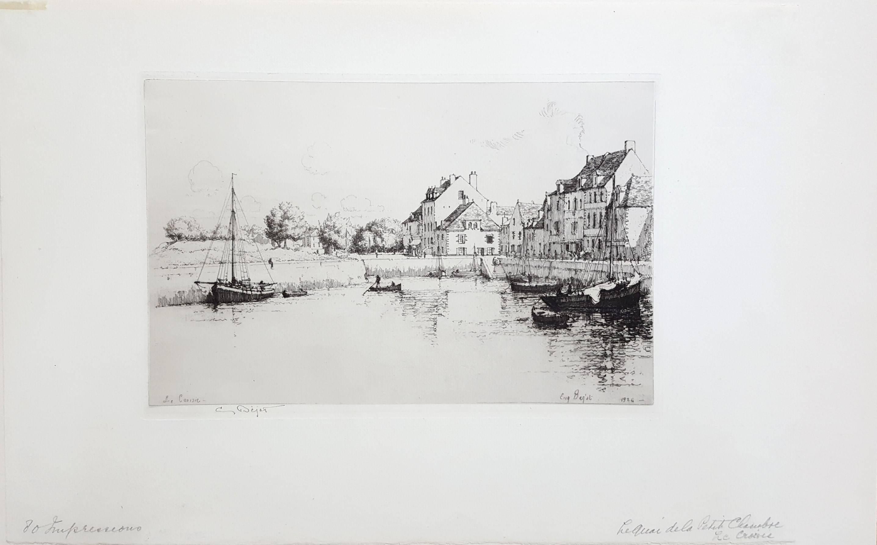Le Quai de la Petite Chambre Le Croisic - Print de Eugene Bejot
