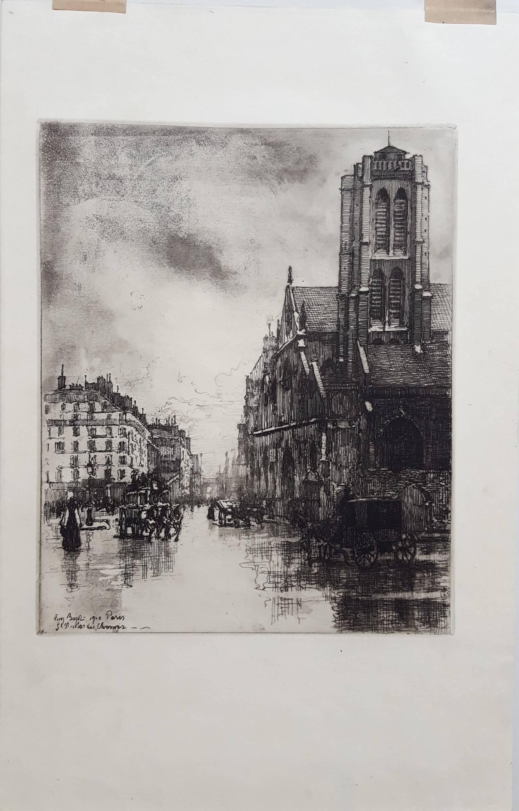 Paris, St. Nicholas - Print by Eugene Bejot