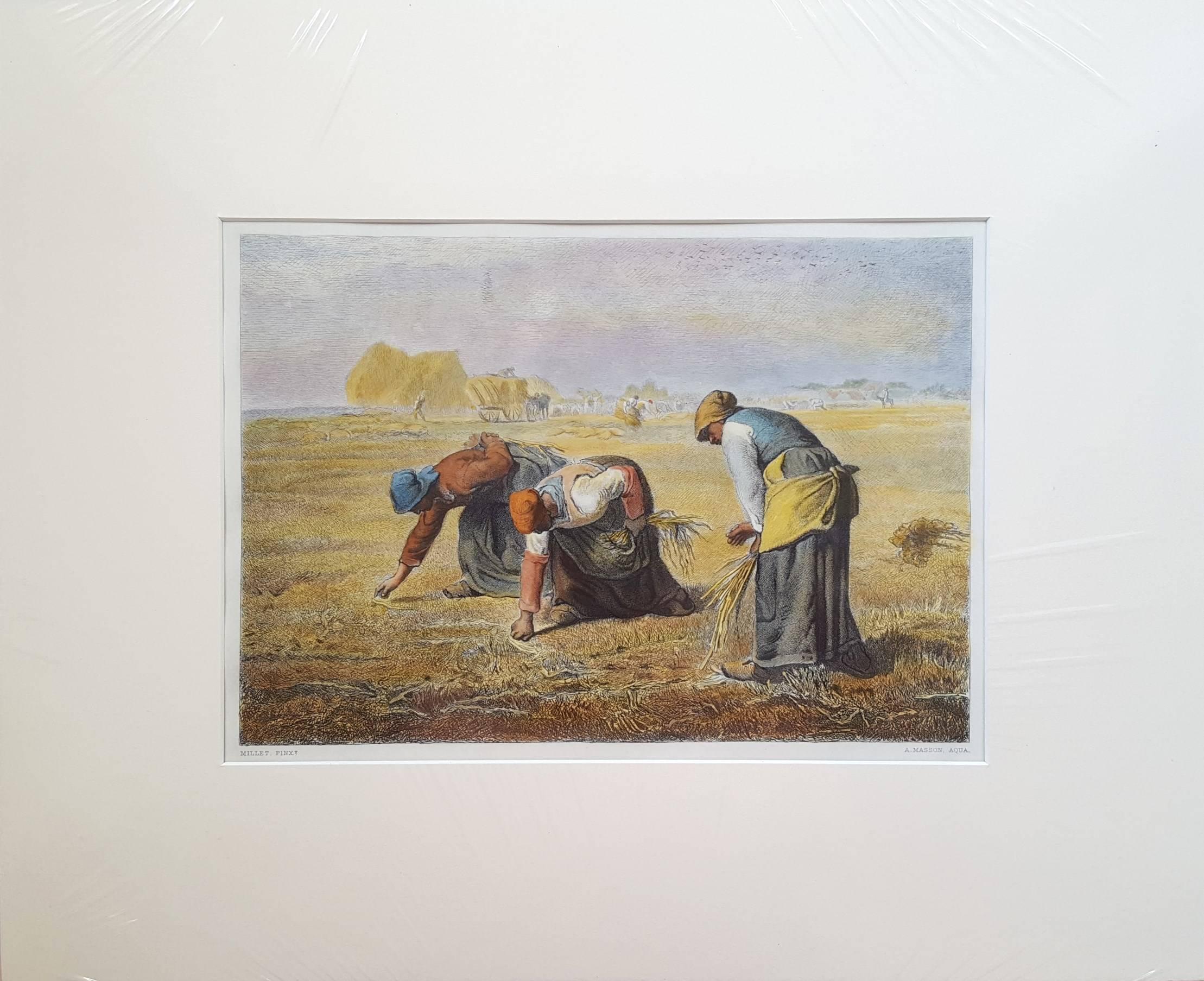 Gleaning in Belgium - Print by (after) Jean François Millet