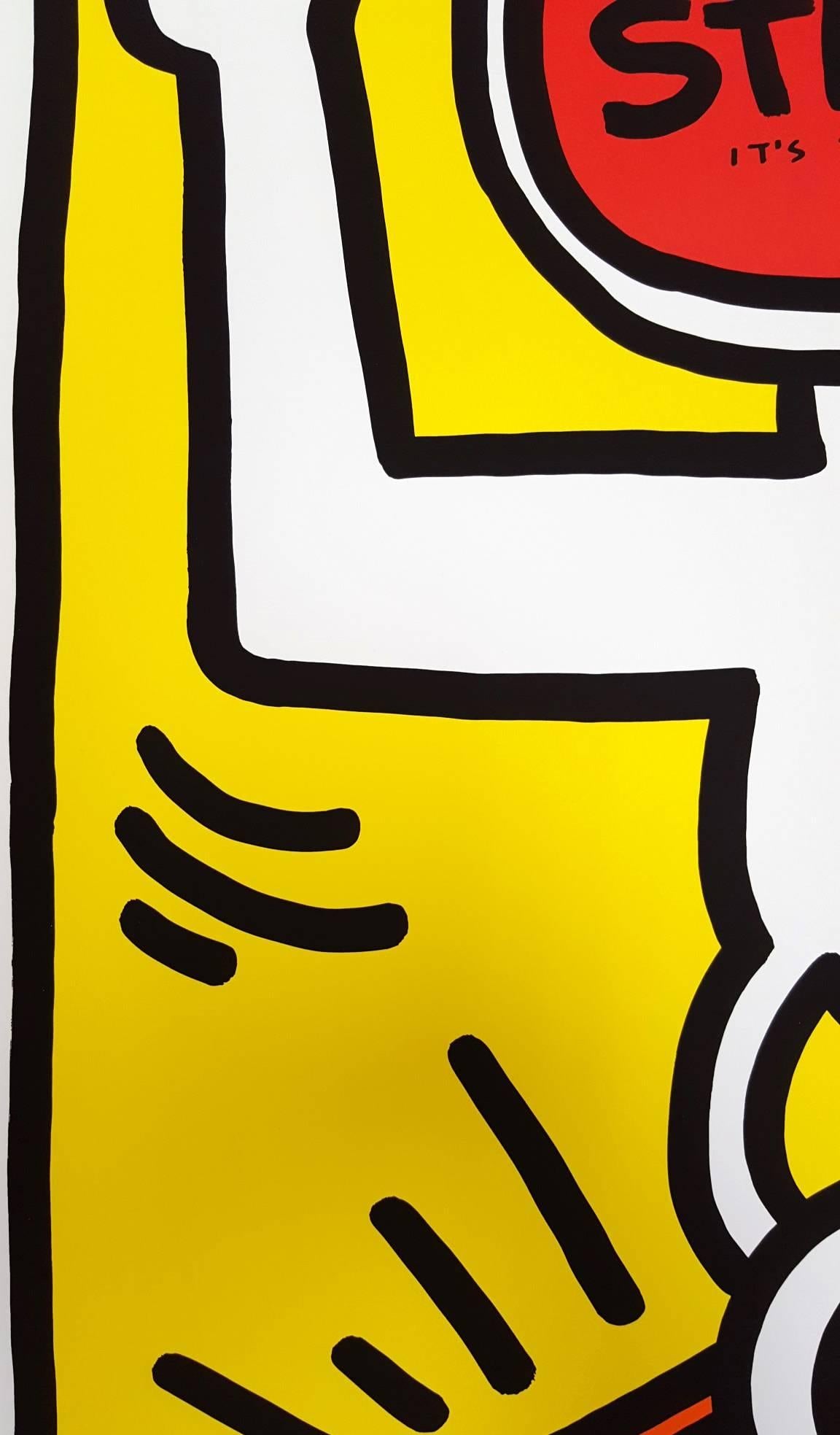 An original screenprint poster on wove paper by American artist Keith Haring (1958-1990) titled 