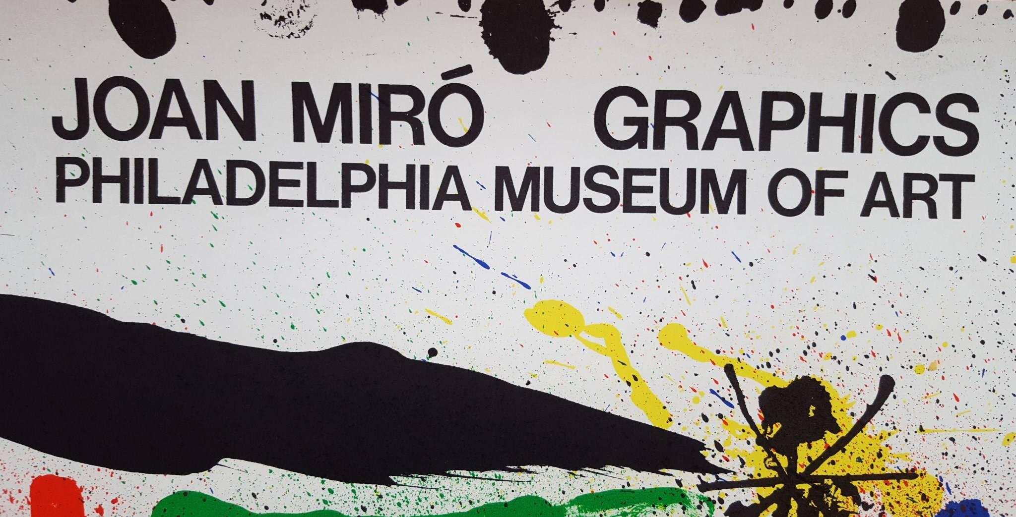 An original lithograph exhibition poster by Spanish artist Joan Miro (1893-1983) titled 