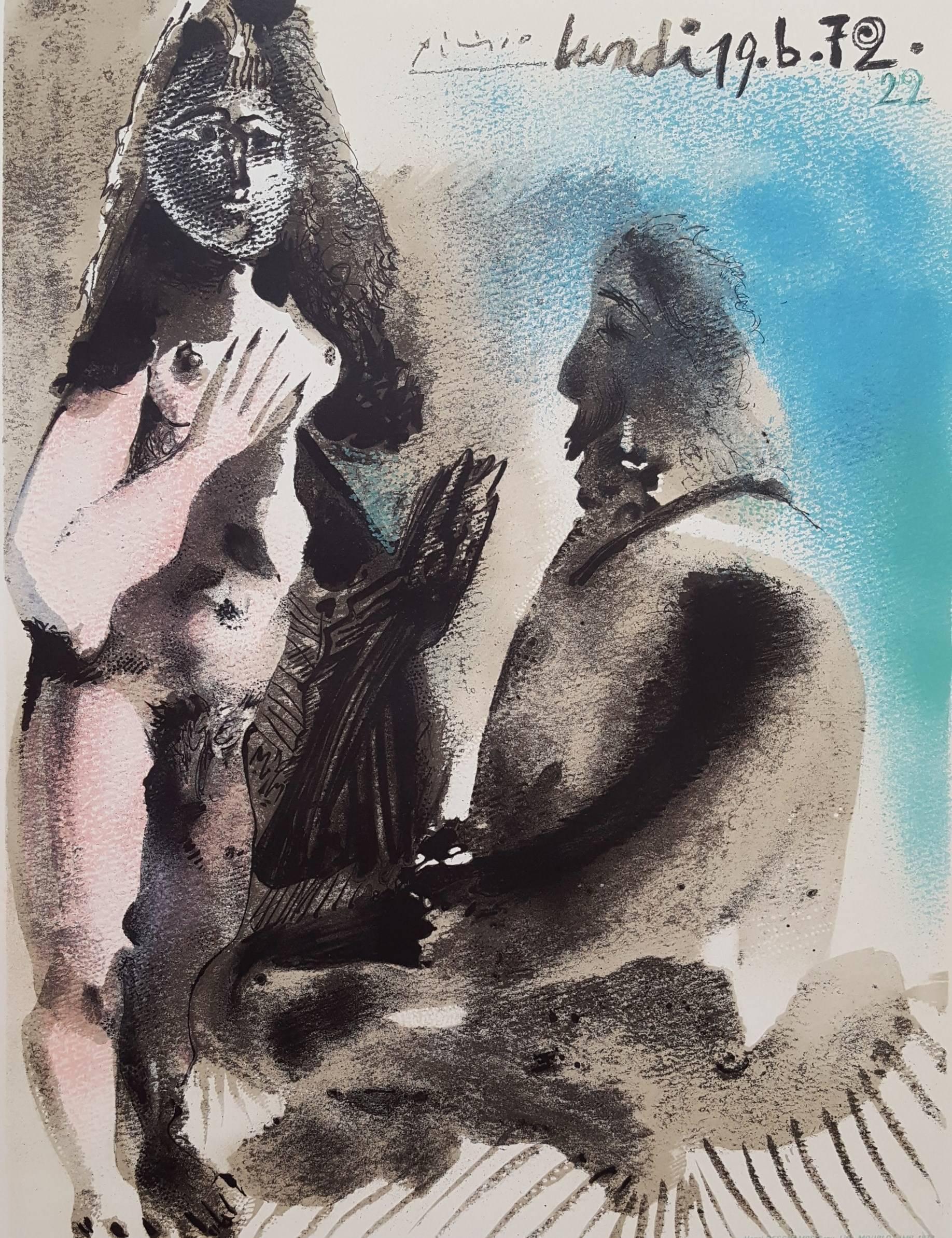 Galerie Louise Leiris (El pintor y su modelo) Póster /// Pablo Picasso Desnudo en venta 1