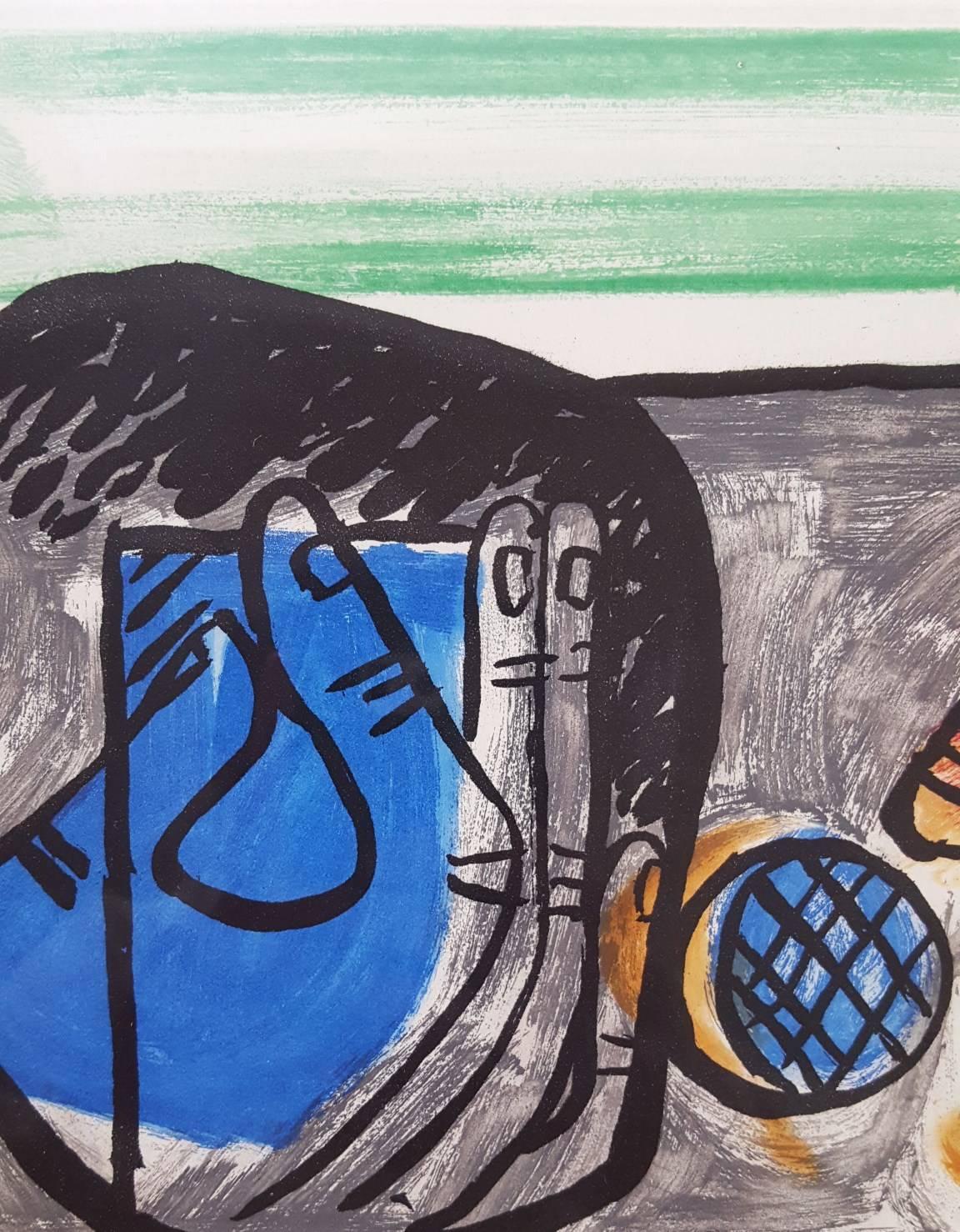 Original signierte Radierung mit Aquatinta auf Rives-BFK-Papier des französisch-schweizer Künstlers Le Corbusier (Charles-Édouard Jeanneret) (1887-1965) mit dem Titel „Unité:: Planche 11“:: 1965. Handstift signiert von Le Corbusier unten rechts und
