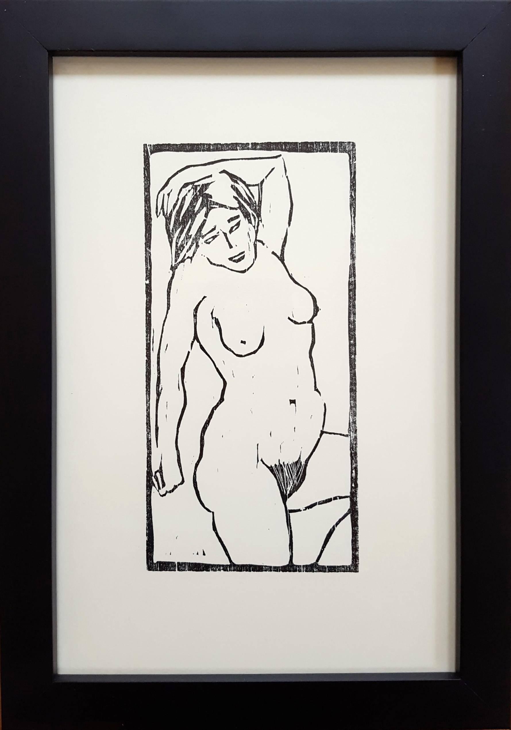 German Expressionist Style Nude - Print by Vincent Torre