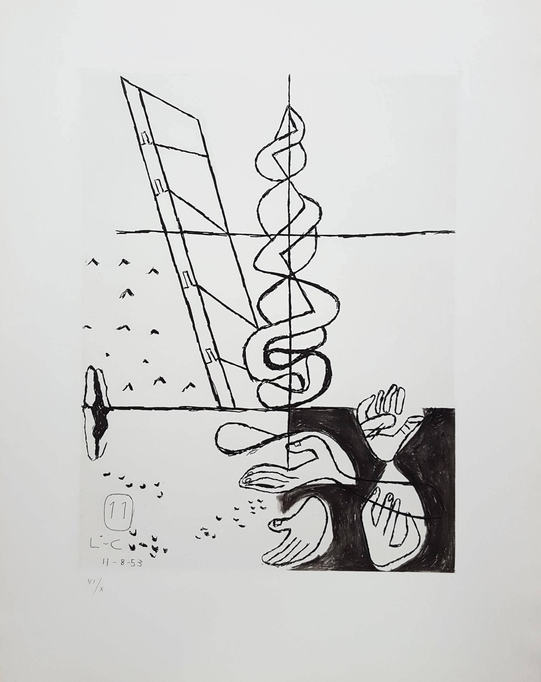 Unité, Planche 8 (Set of 2) /// Surrealism Modern Art Le Corbusier Abstract  For Sale 5