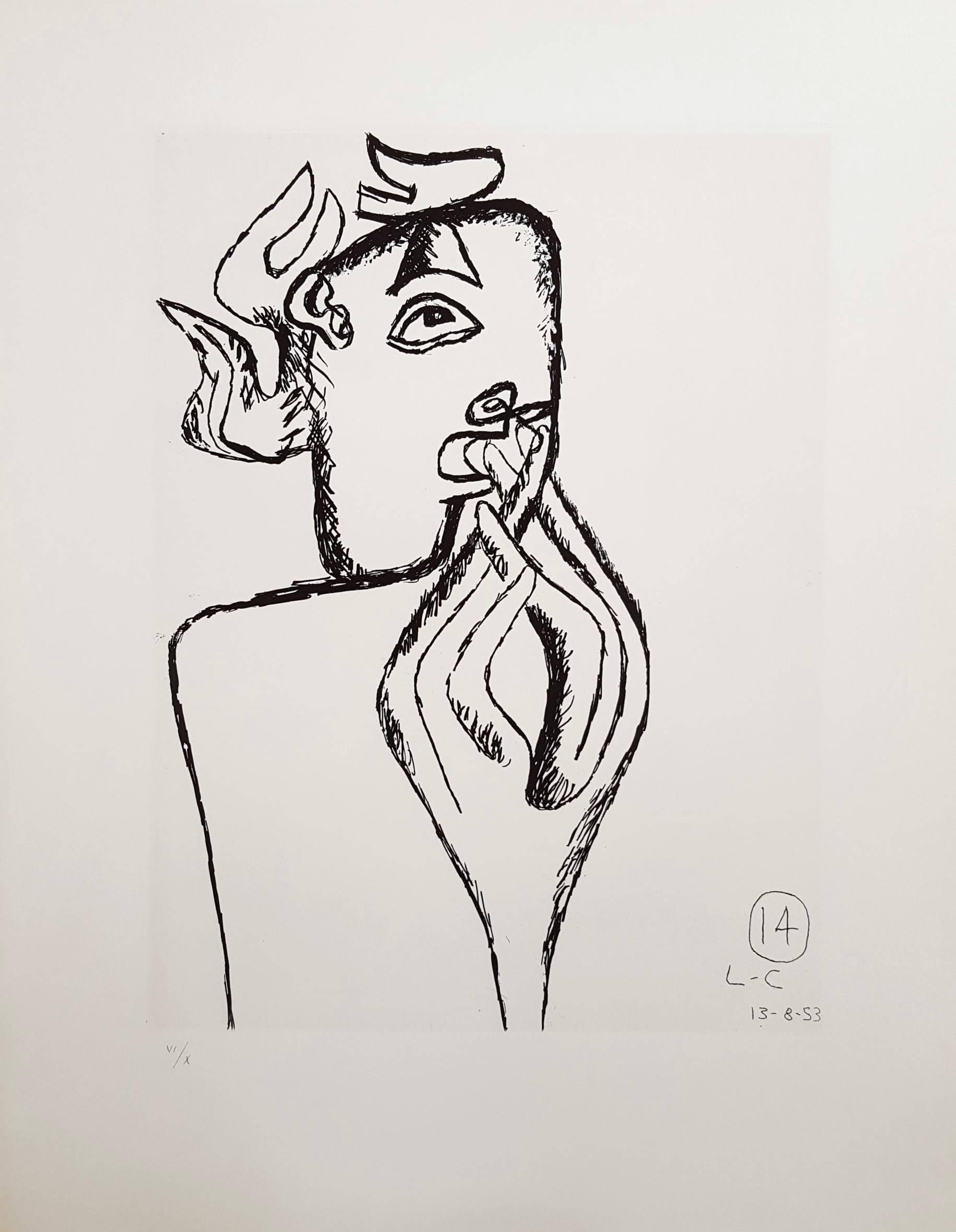 An original signed etching with aquatint on Rives BFK paper by French-Swiss artist Le Corbusier (Charles-Édouard Jeanneret) (1887-1965) titled 