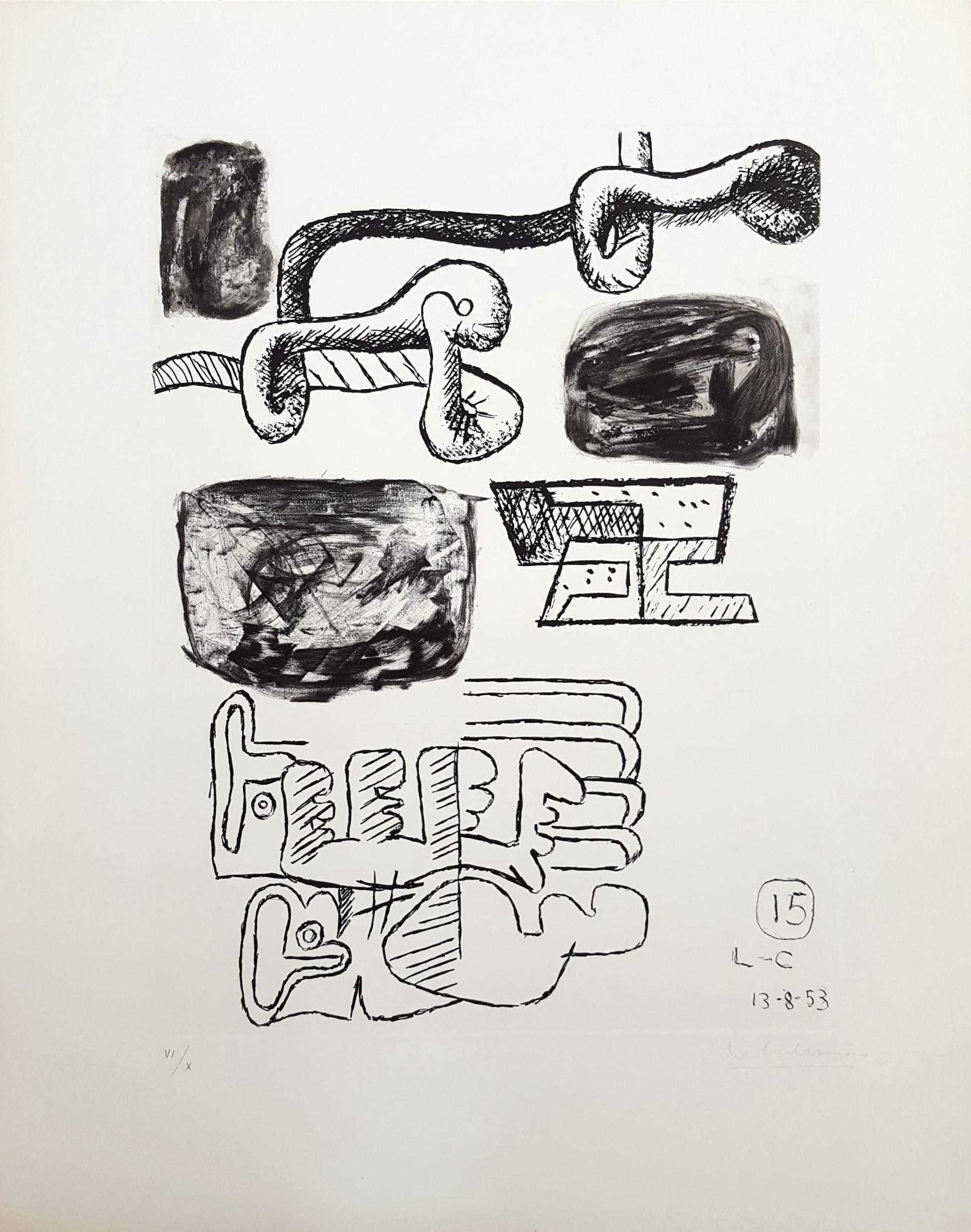 Unité, Planche 15 (Set of 2) /// Surrealism Modern Art Le Corbusier Abstract en vente 7