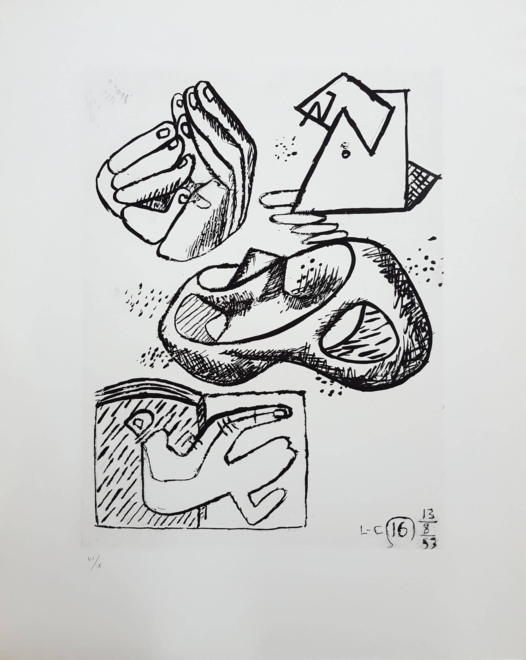 Unité, Planche 16 (Set of 2)  /// Surréalisme moderne Art Le Corbusier abstrait en vente 7