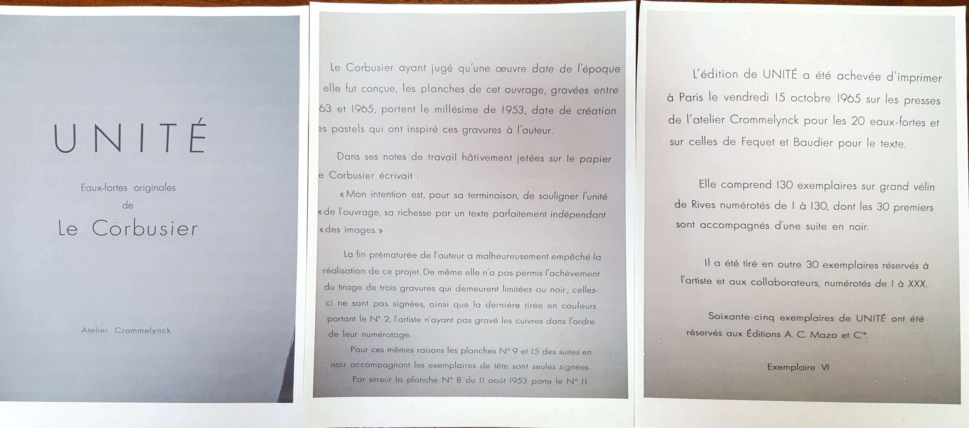 Unité, Planche 19 (Set of 2) /// Surrealism Modern Art Le Corbusier Bull Cow For Sale 7