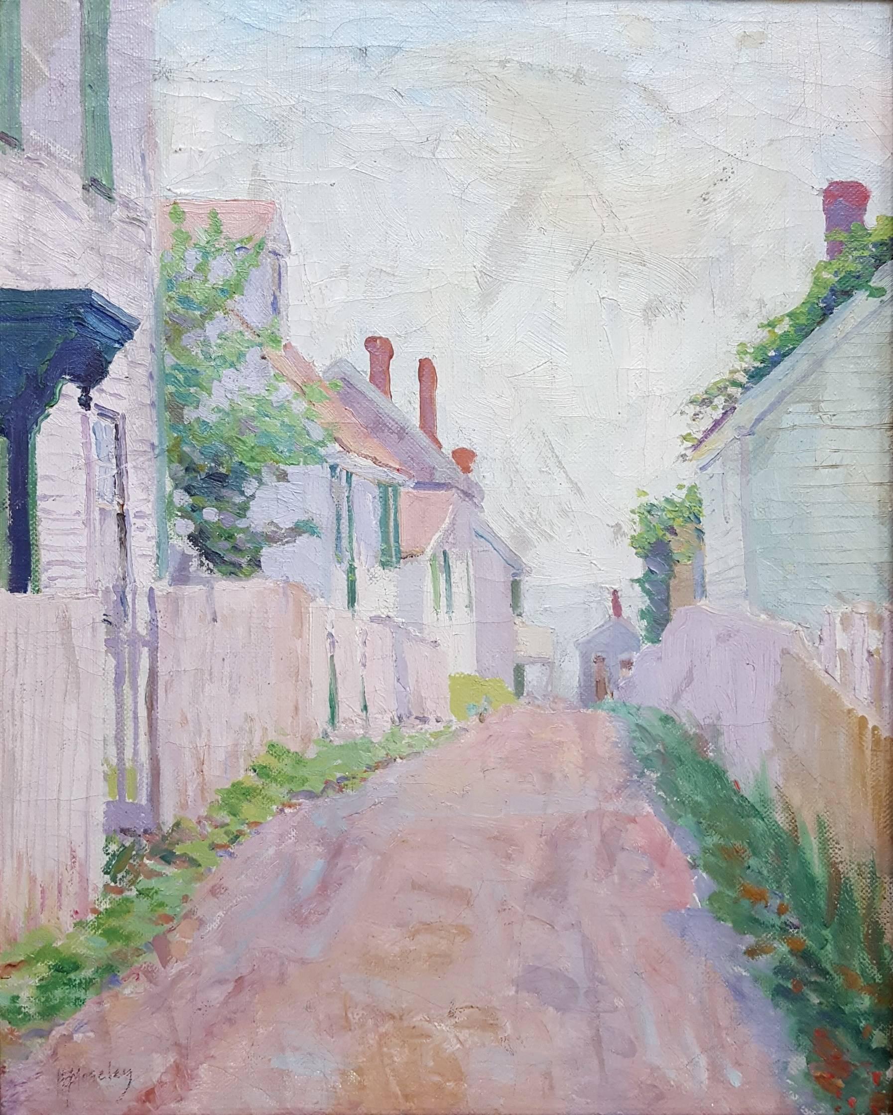 Helen E. Moseley Landscape Painting - Boston Street Scene