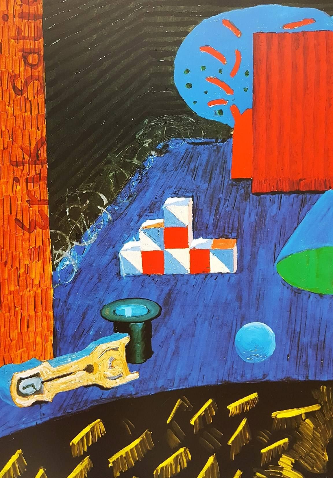 Set for Parade - Beige Interior Print by David Hockney