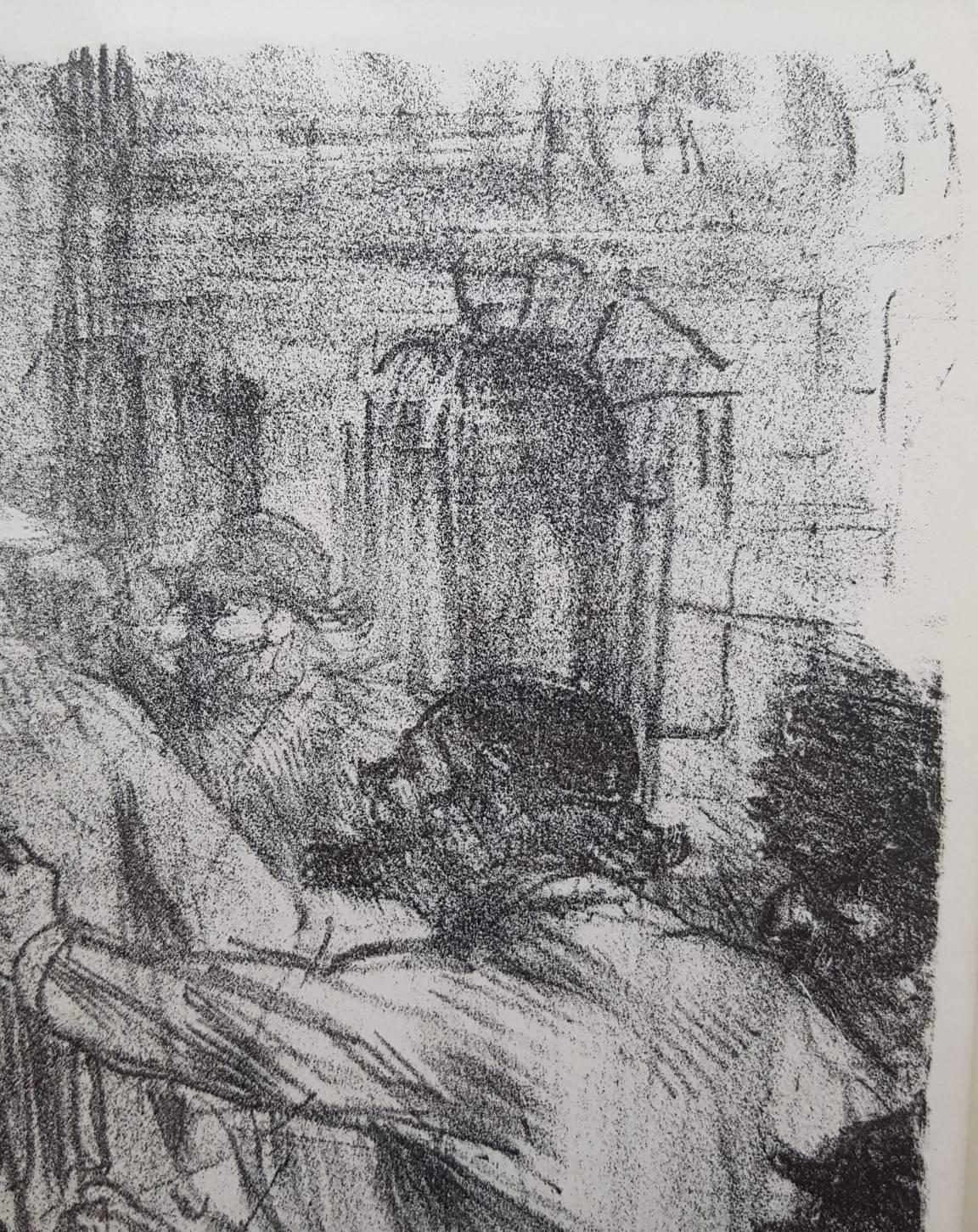 An original lithograph by French artist Henri de Toulouse-Lautrec (1864-1901) titled "La Halle aux Draps. Cracovie", 1898. Signed in the plate upper left. Limited edition: 355. Place made: Paris, lle-de-France, France. Published by Henri