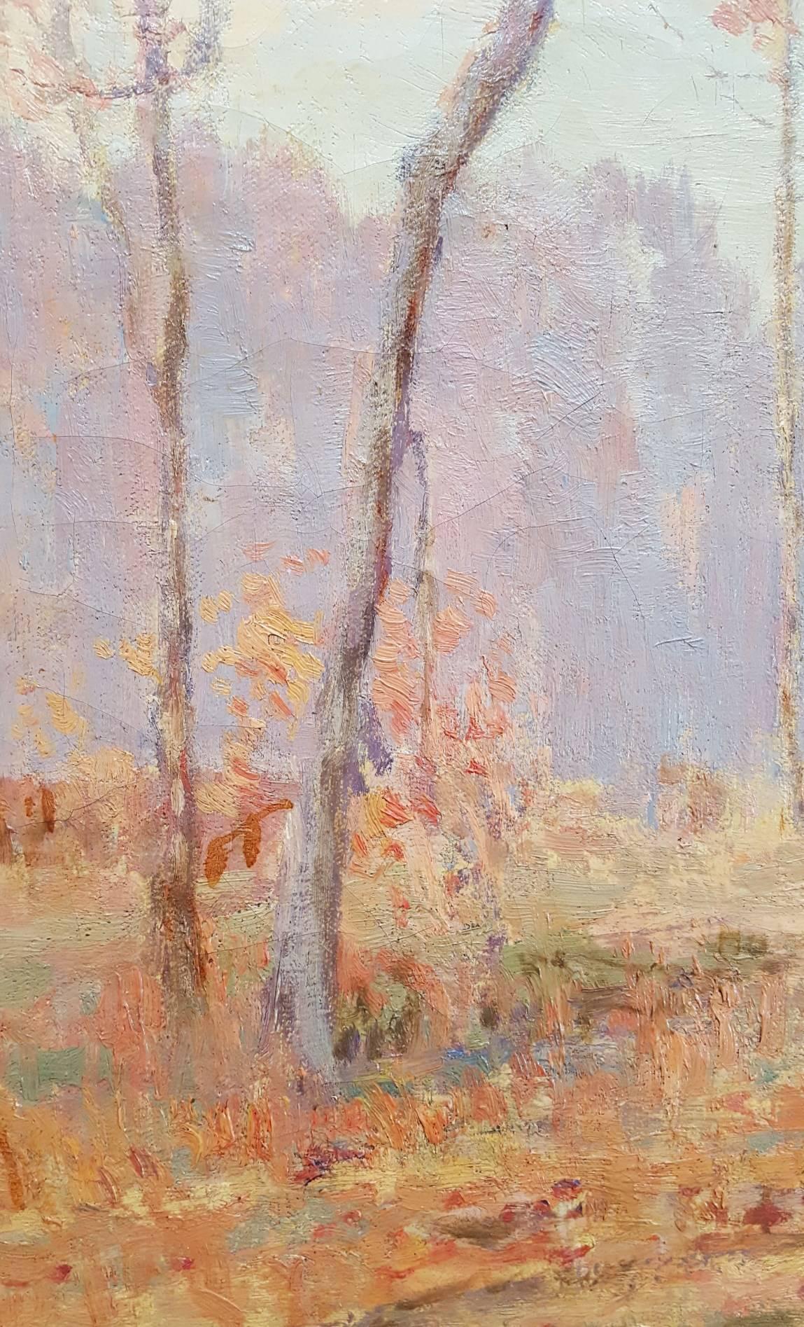 Impressionist Autumn Landscape - American Impressionist Painting by Alfred Jansson