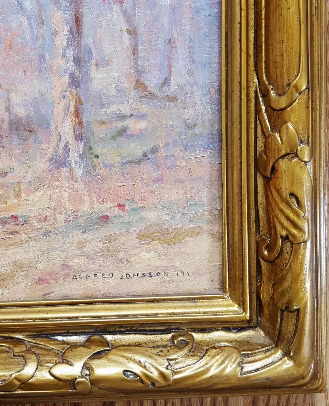 Impressionist Autumn Landscape - American Impressionist Painting by Alfred Jansson