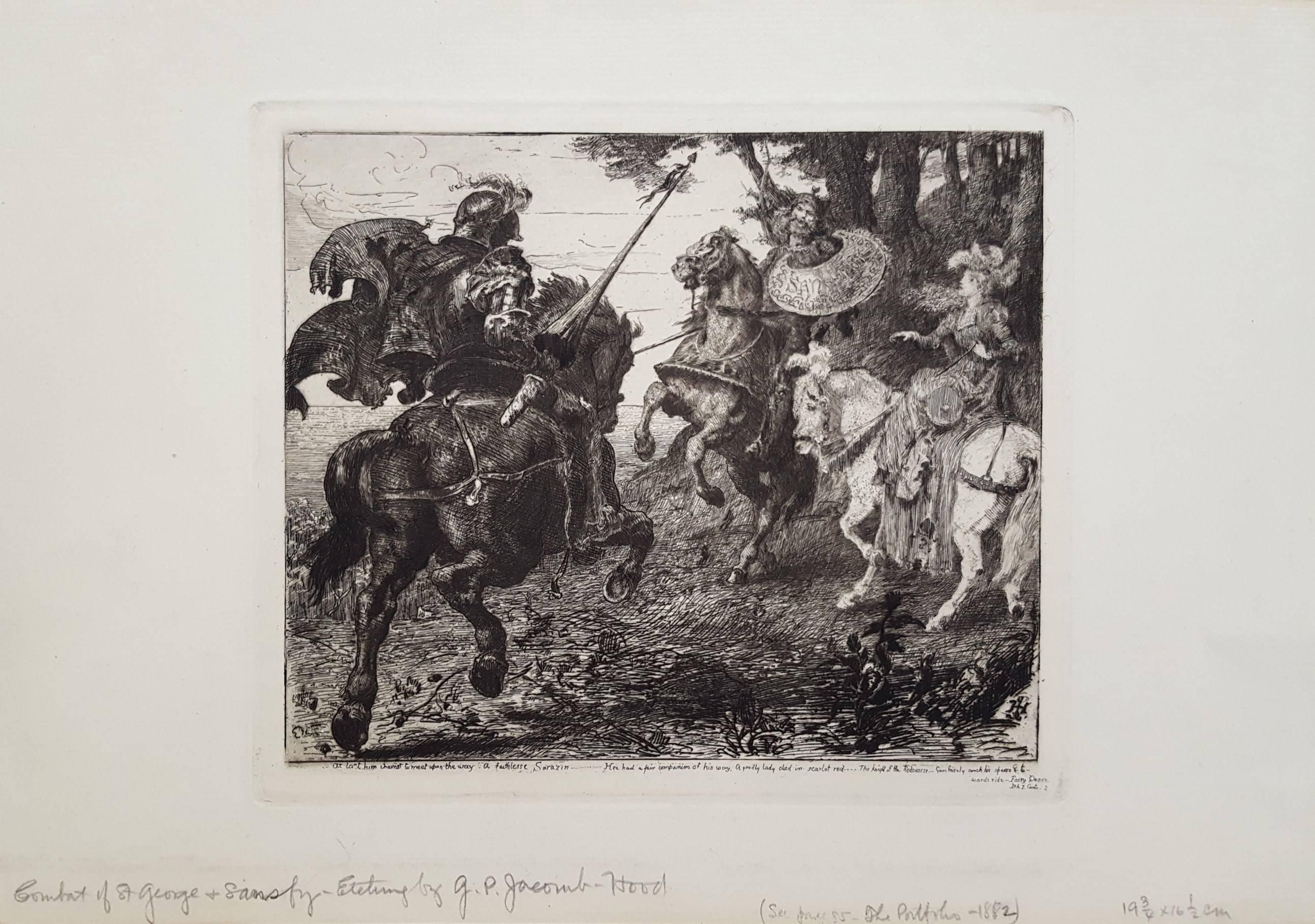 Combat of St. George and Sansfoy - Print by George Percy Jacomb-Hood