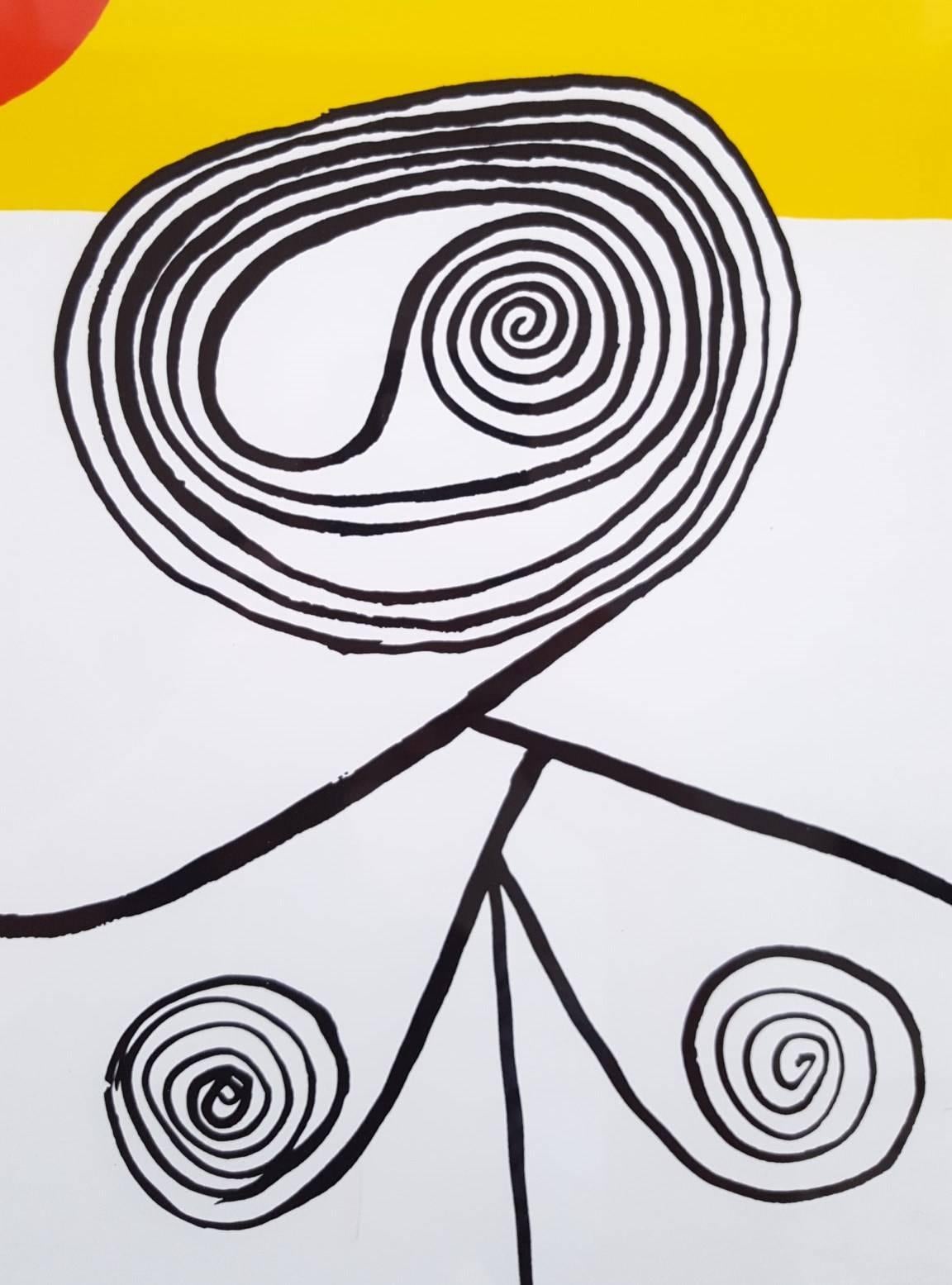 Untitled (Wire Figure) - Beige Figurative Print by Alexander Calder