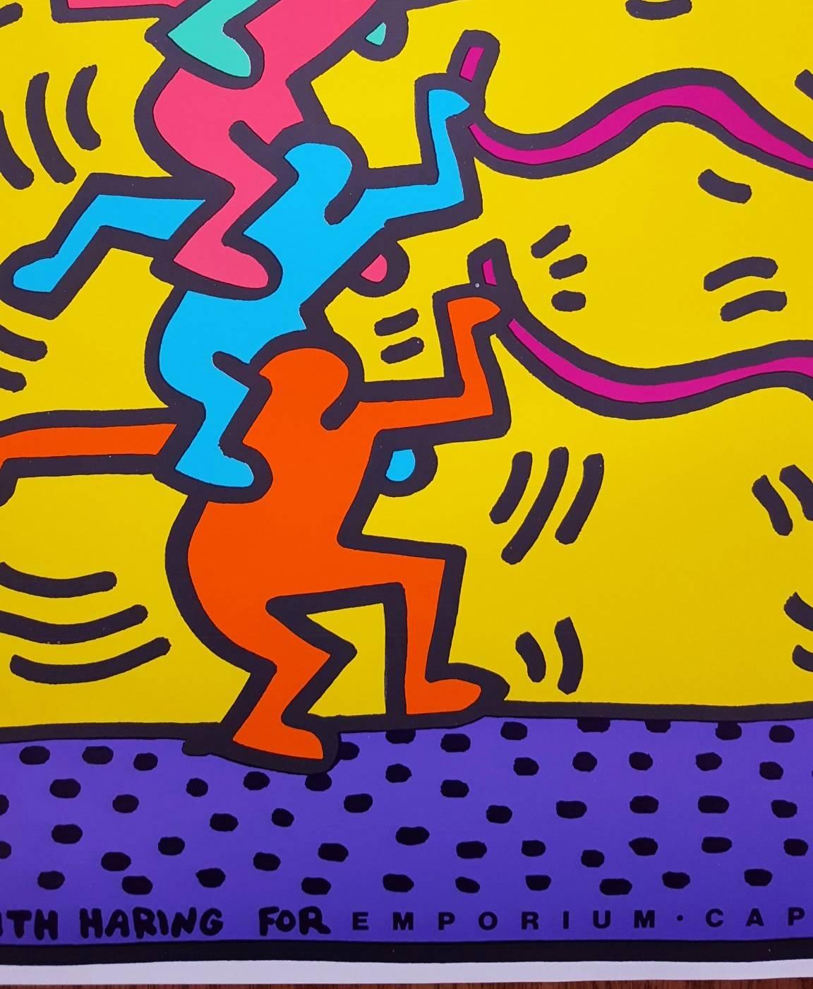 An original offset-lithograph exhibition poster by American artist Keith Haring (1958-1990) titled 