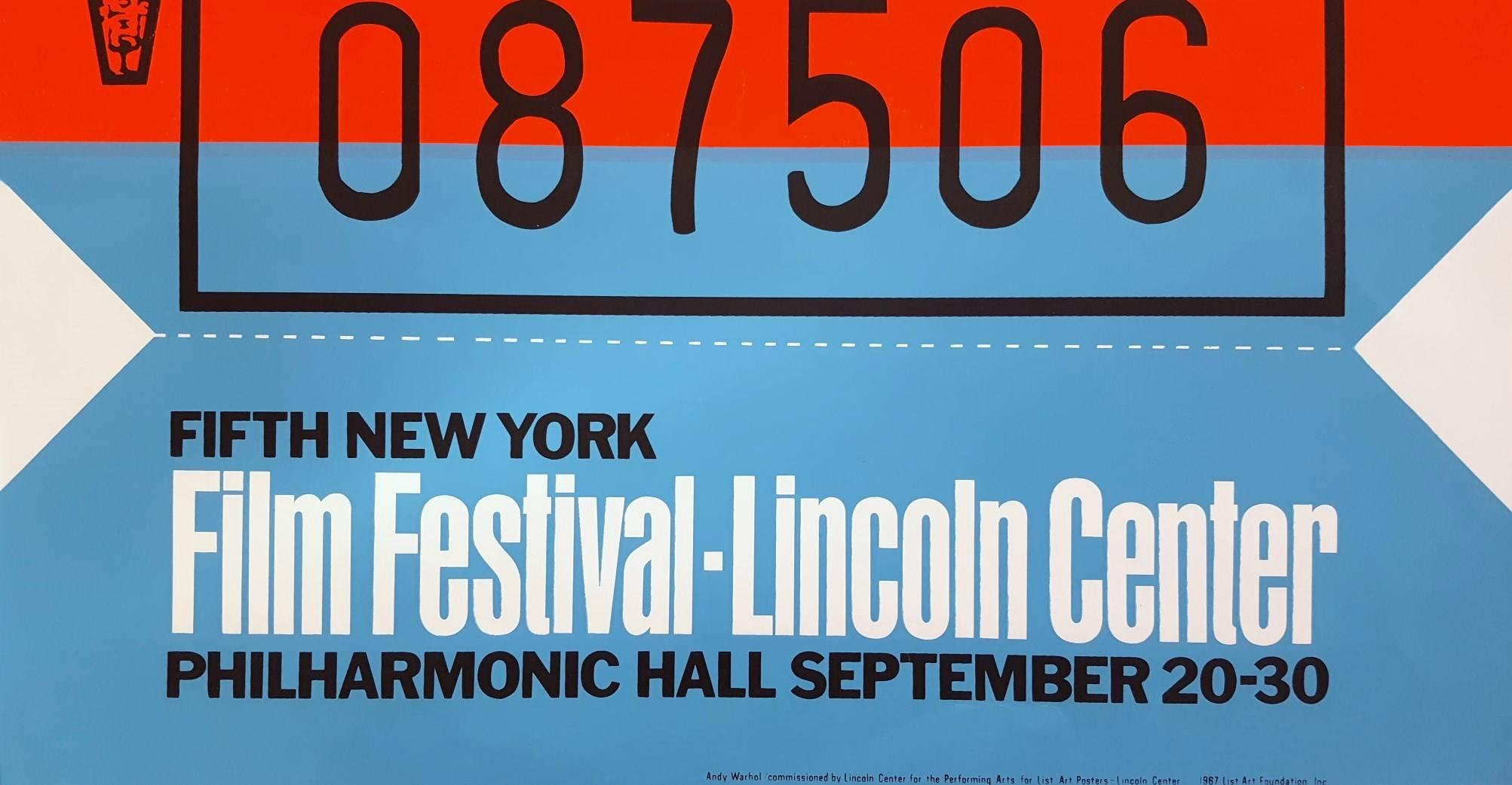 Lincoln Center Ticket (FS II.19) - Print by Andy Warhol