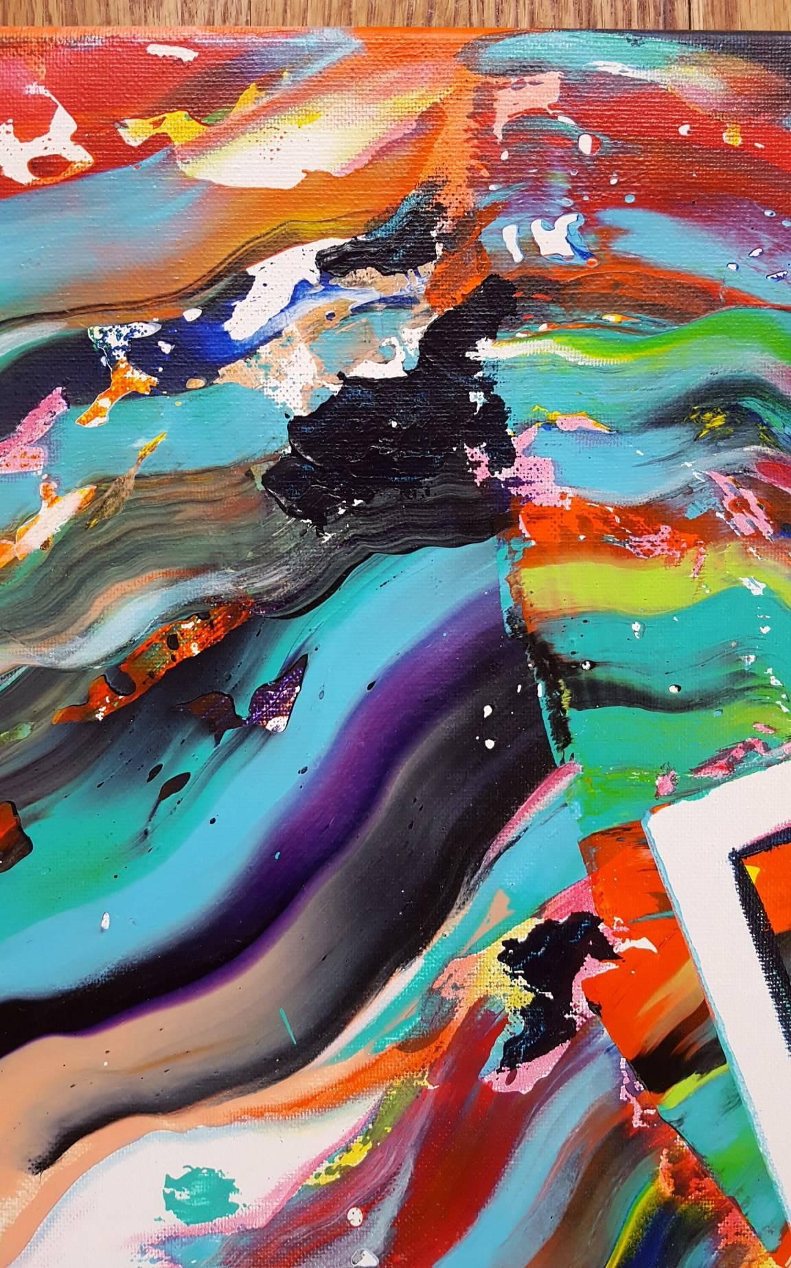 An original signed acrylic on canvas by American artist Jack Grave (1988-) titled "Poseidon", 2016. Hand signed and dated by Graves on verso. Canvas size: 24" x 18". Mint condition.

JACK GRAVES:   ​

Jack Graves was born in 1988