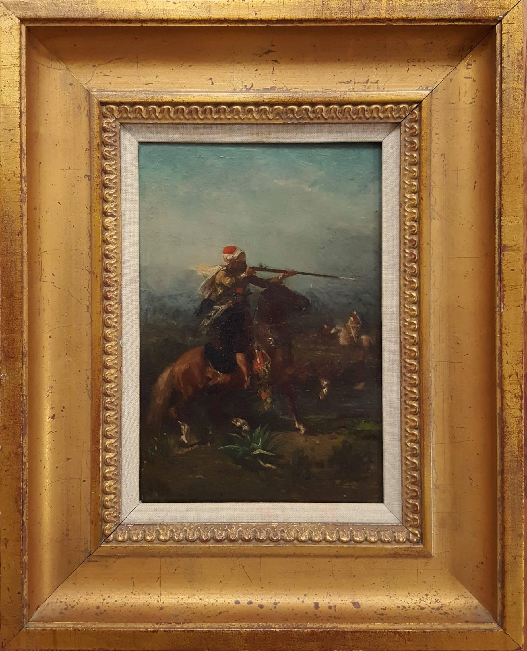 Cavaliers Algériens au Combat - Painting by Georges Washington