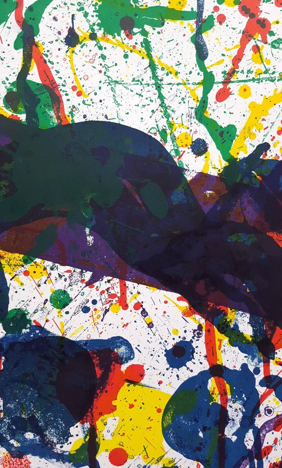 An original lithograph poster on wove paper by American artist Sam Francis (1923-1994) titled 