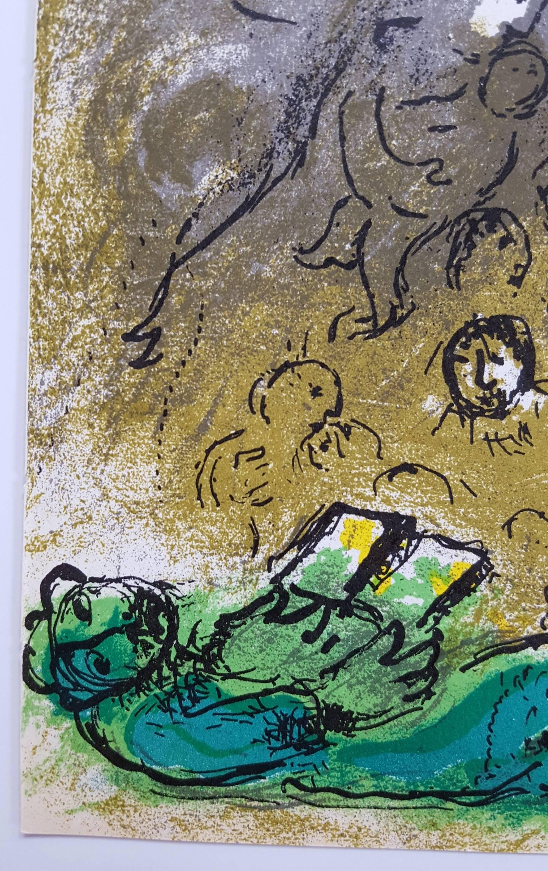 Christ in the Clock - Modern Print by Marc Chagall